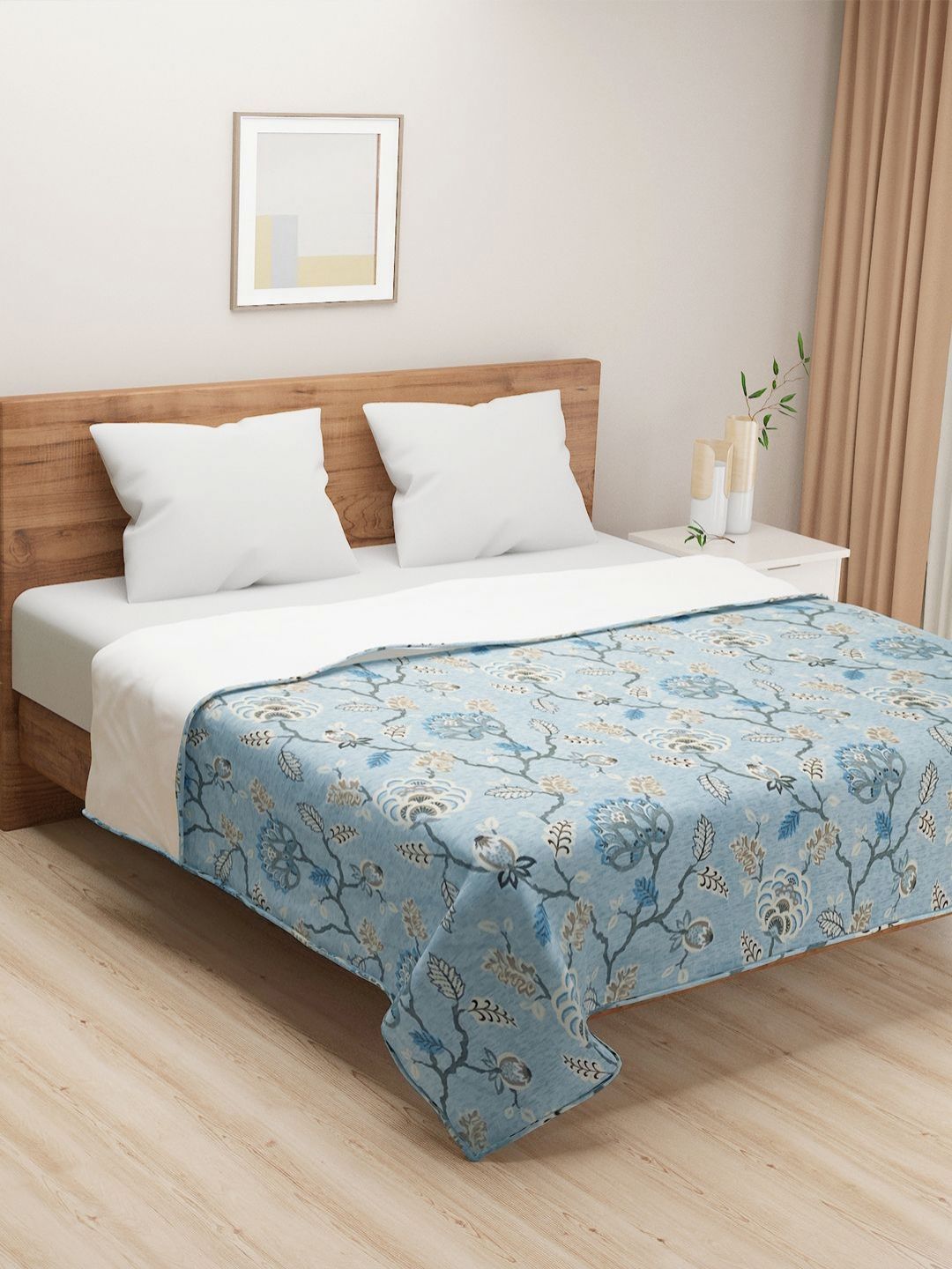 SWAYAM Green & White Floral AC Room 150 GSM Double Bed Comforter-picture-31