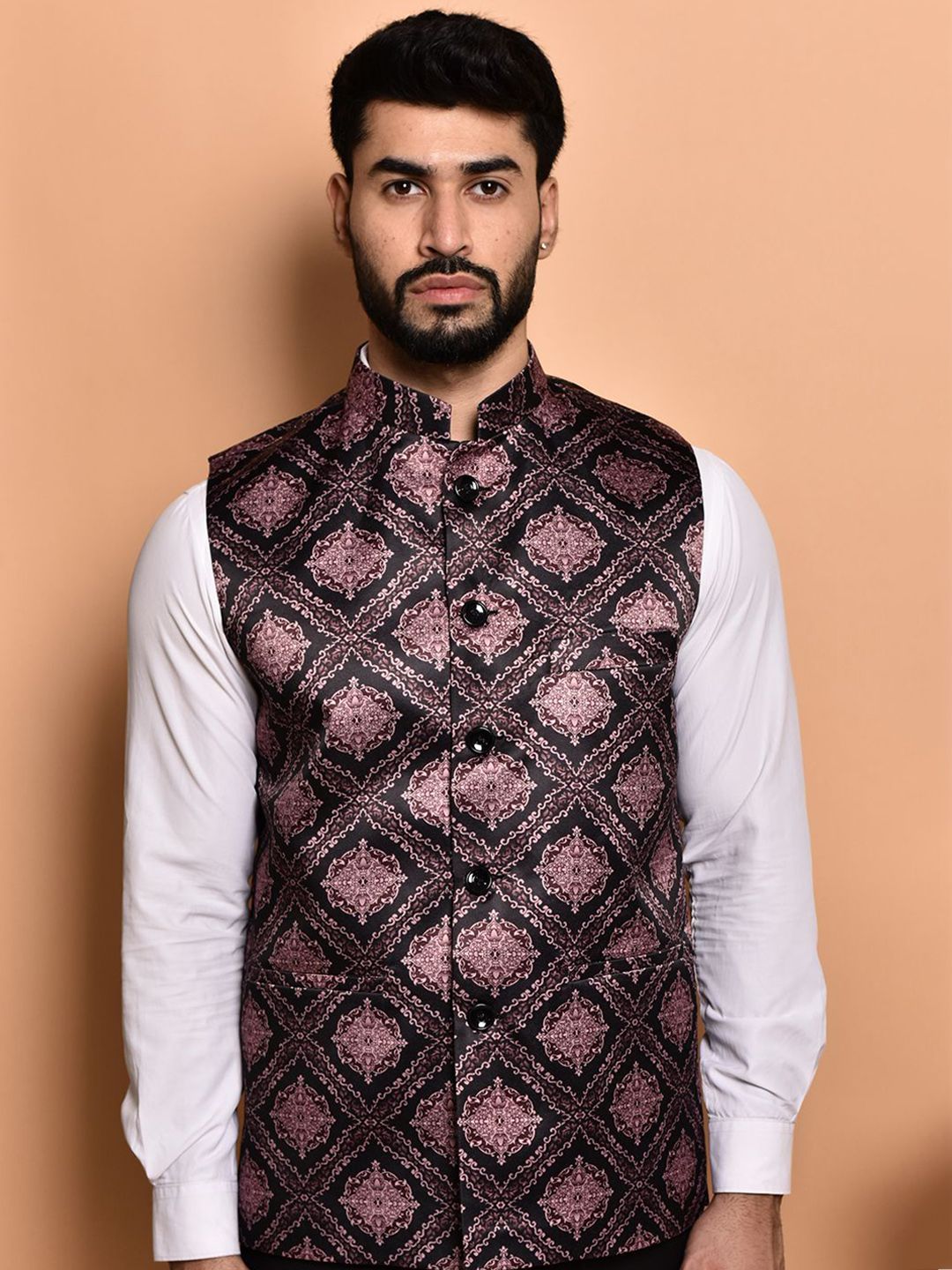 PRINTCULTR Printed Woven Nehru Jacket-picture-25