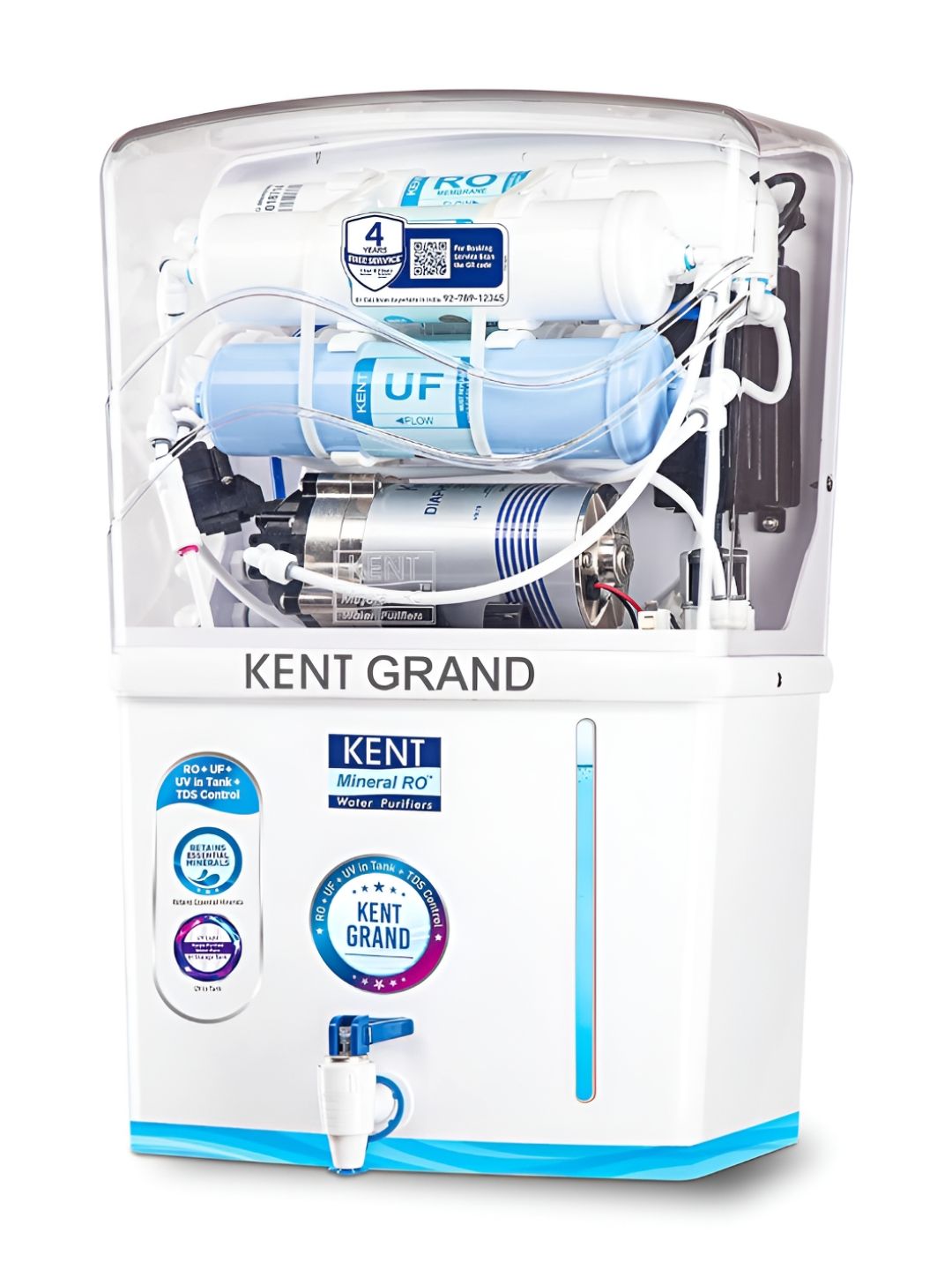 KENT Grand RO + UV LED + UF + TDS Control ISI Marked 20 LPH Flow Water Purifier- 8L Tank-image-10