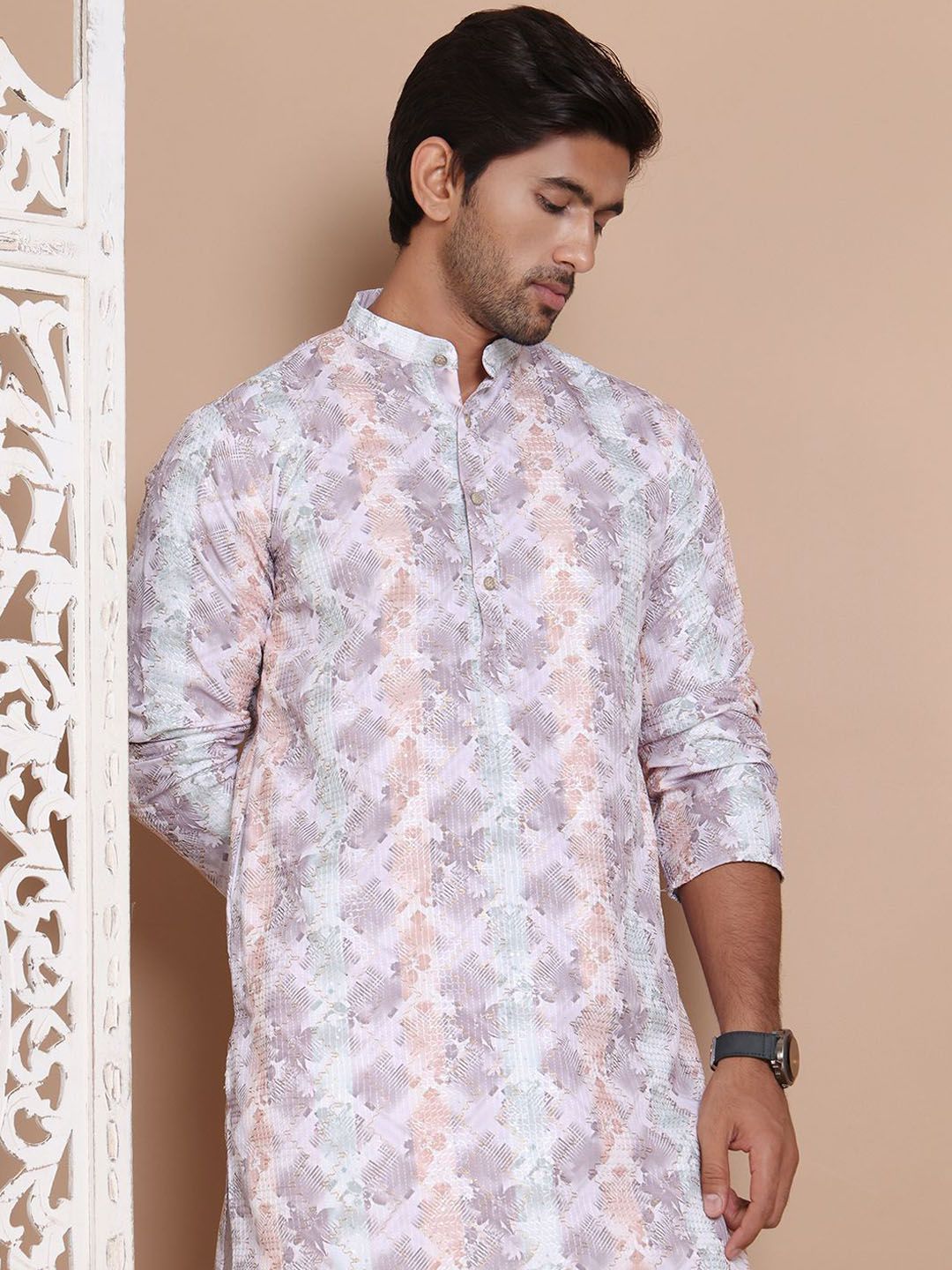 Anouk Men Floral Printed Sequinned Kurta-picture-27
