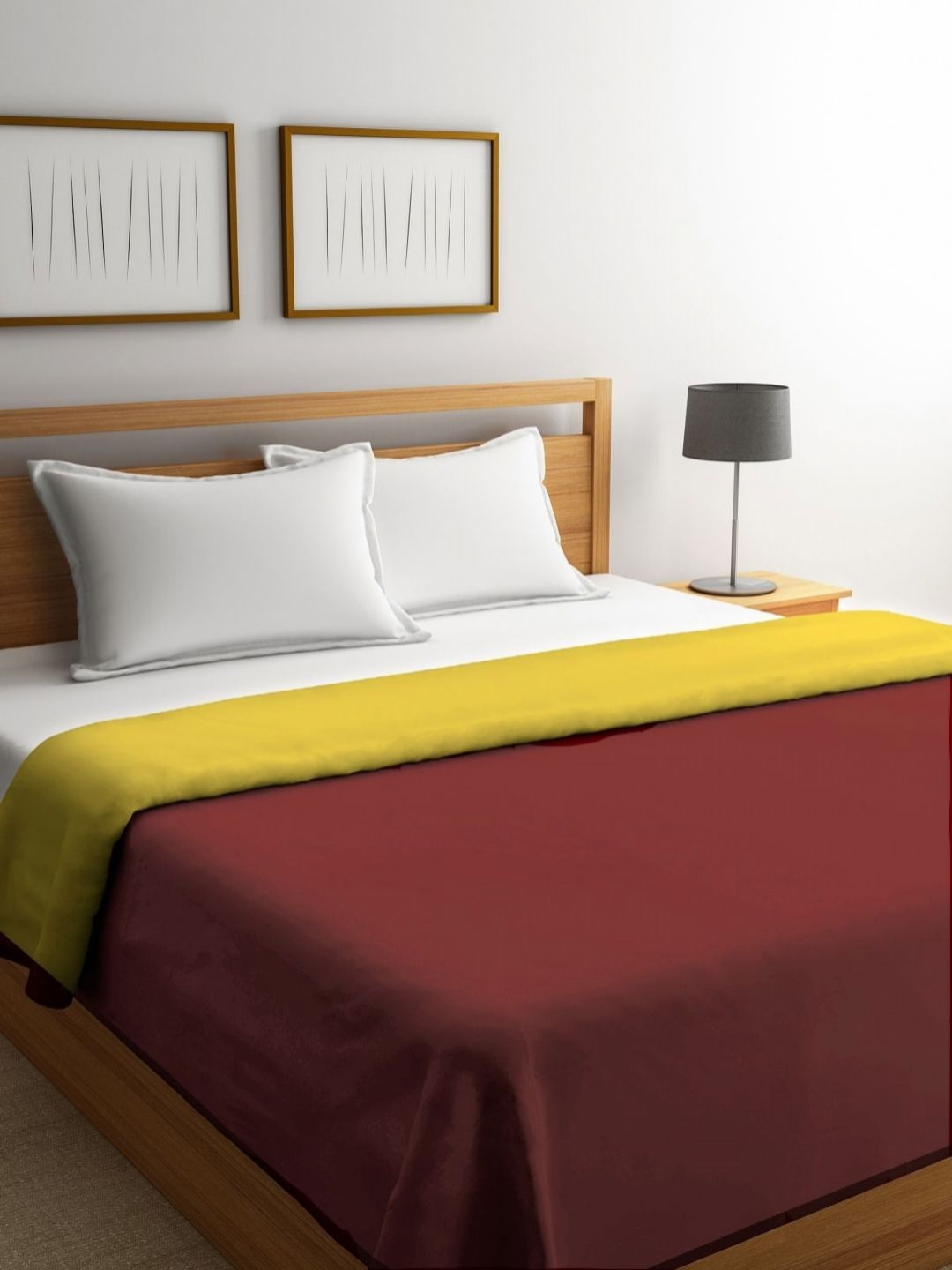 Myntra Elegant Homes Brown & Yellow AC Room 300 GSM Double Bed Dohar-picture-25