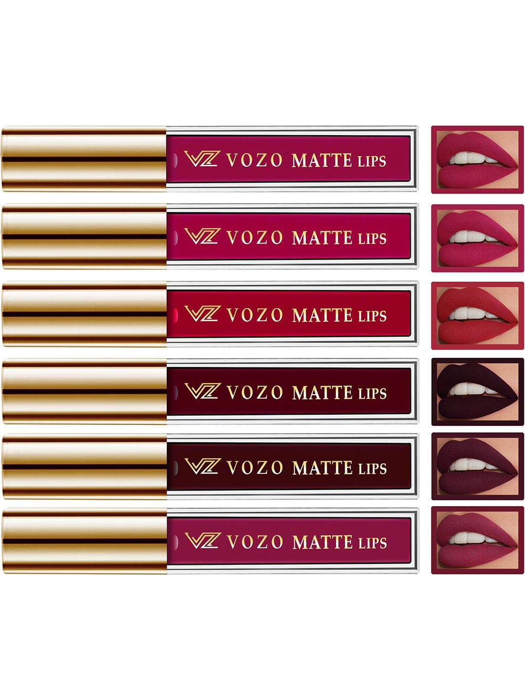 VOZO Set Of 6 Matte Lips Liquid Lipstick 4 ml Each Shade 101-102-103-104-105-106-picture-42