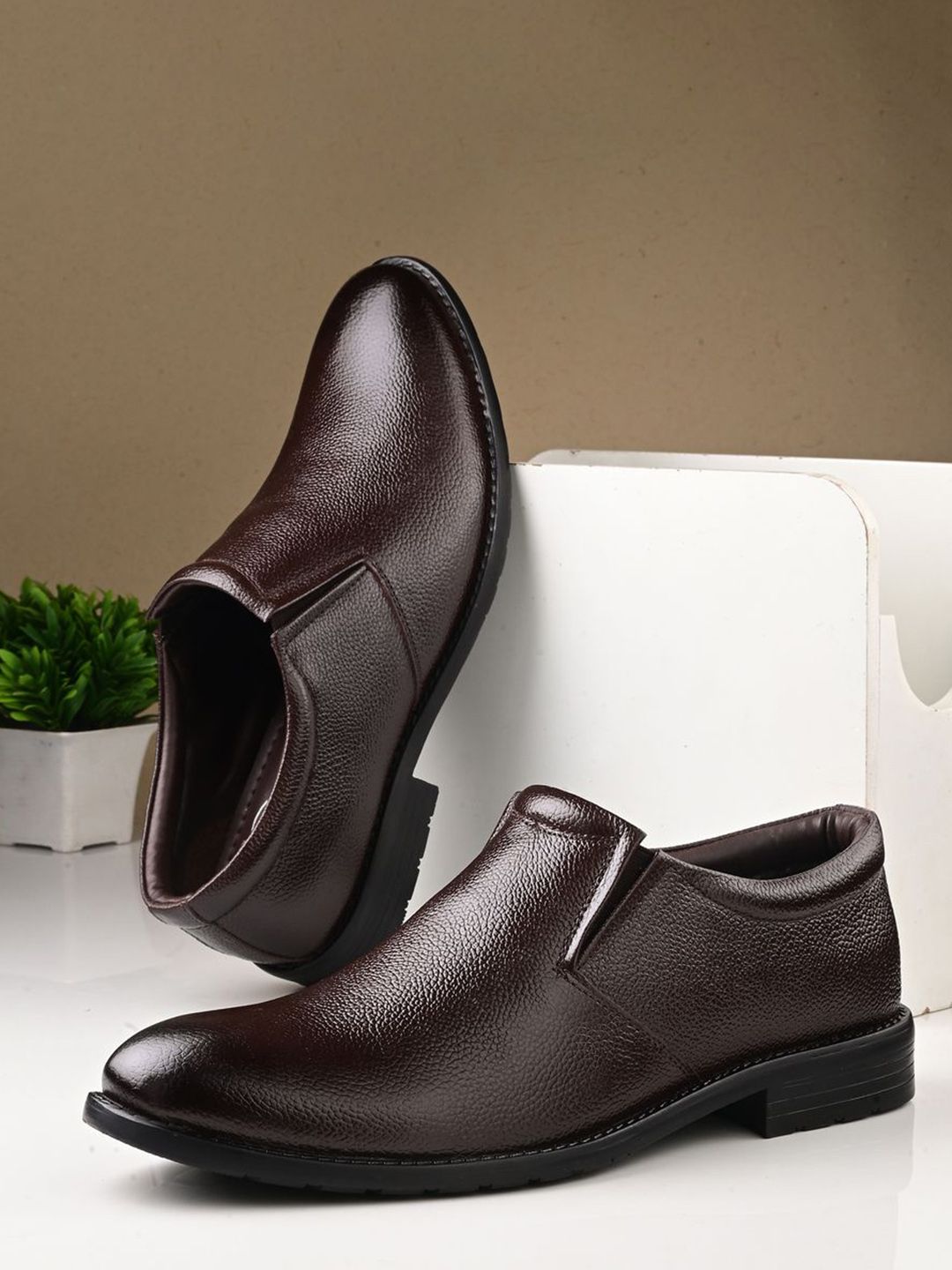 Auserio Men Leather Formal Slip-Ons-picture-13