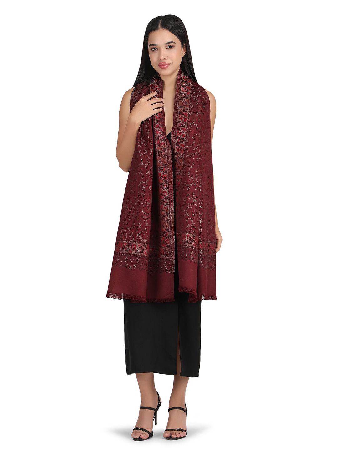 Stole & Yarn Unisex Woven Design Stole-picture-15