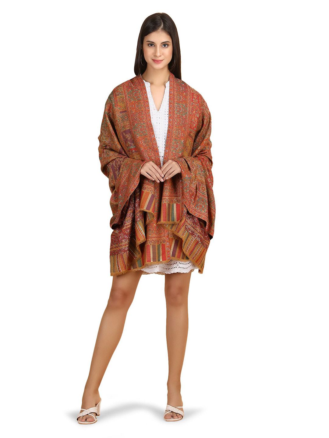 Stole & Yarn Unisex Woven Design Stole-image-29