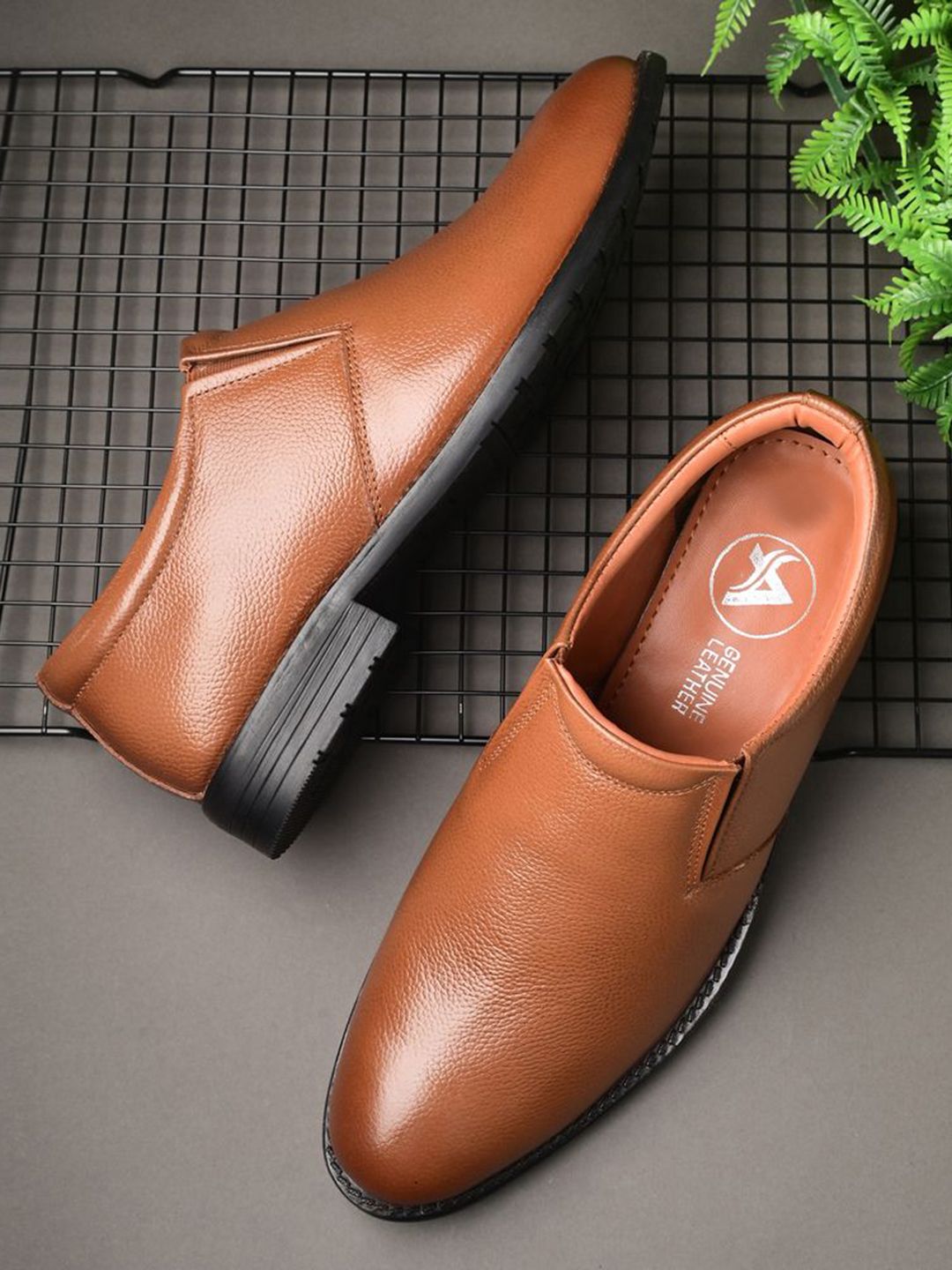 Auserio Men Leather Formal Slip-Ons-picture-12