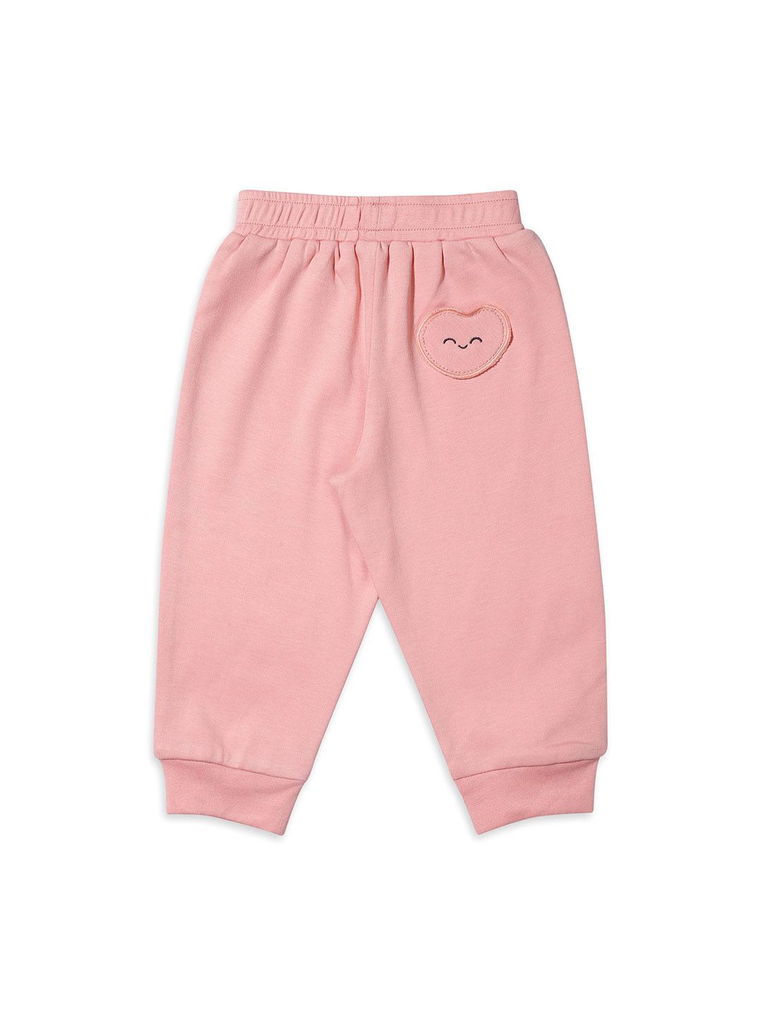 My Milestones Girls Solid Embroidered Comfort Joggers Cotton Trousers-picture-12