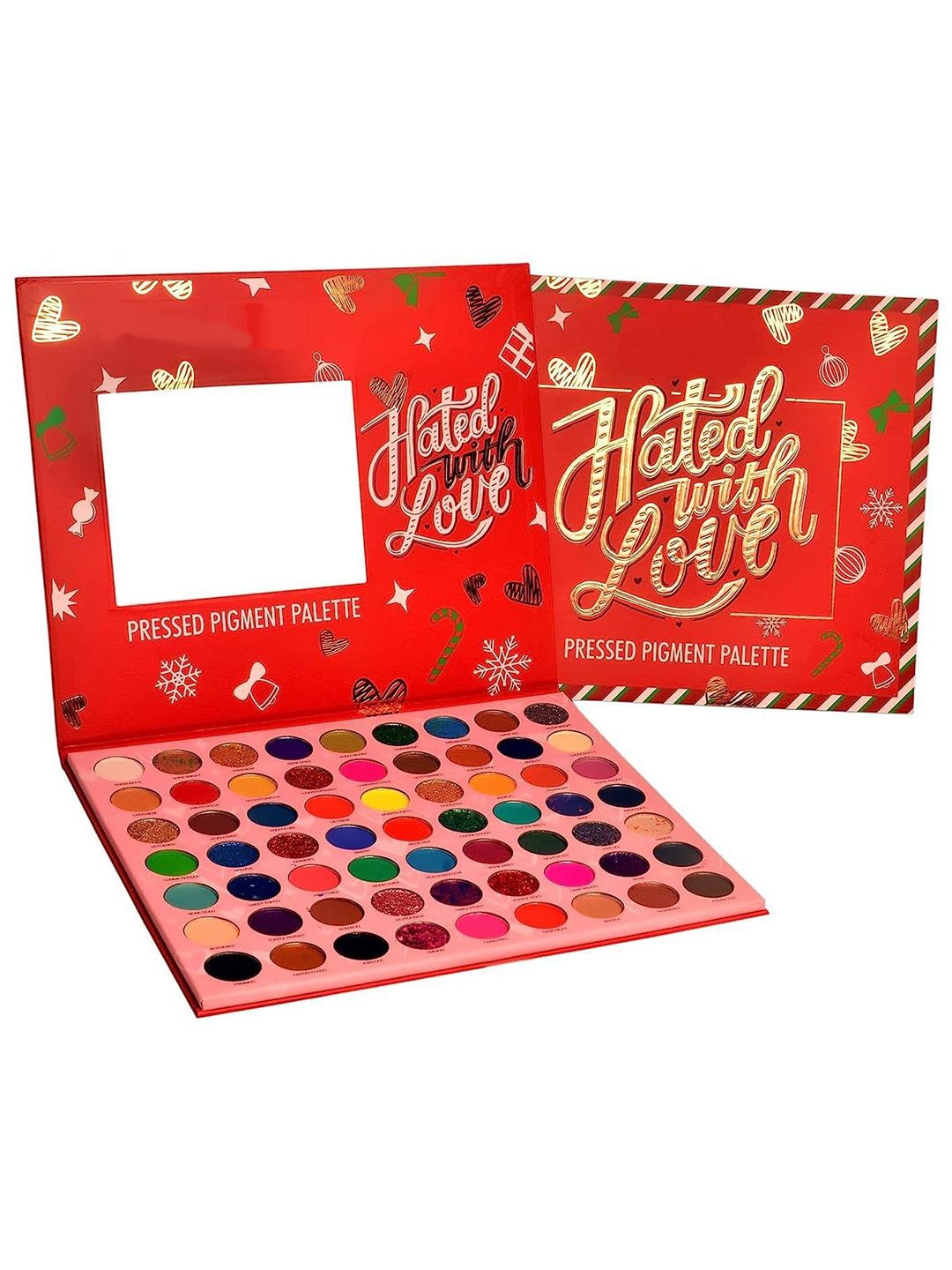 NANCY AJRAM 63-Color Hated With Love Glitter Eyeshadow Palette Kit With Mirror -120g-image-42