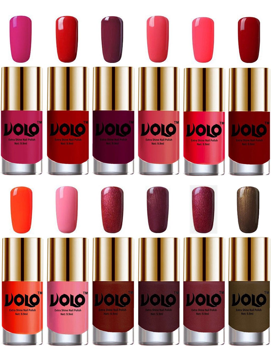 VOLO Set Of 12 Extra Shine Nail Polish- 9.9ml Each-Combo-No-193-picture-13