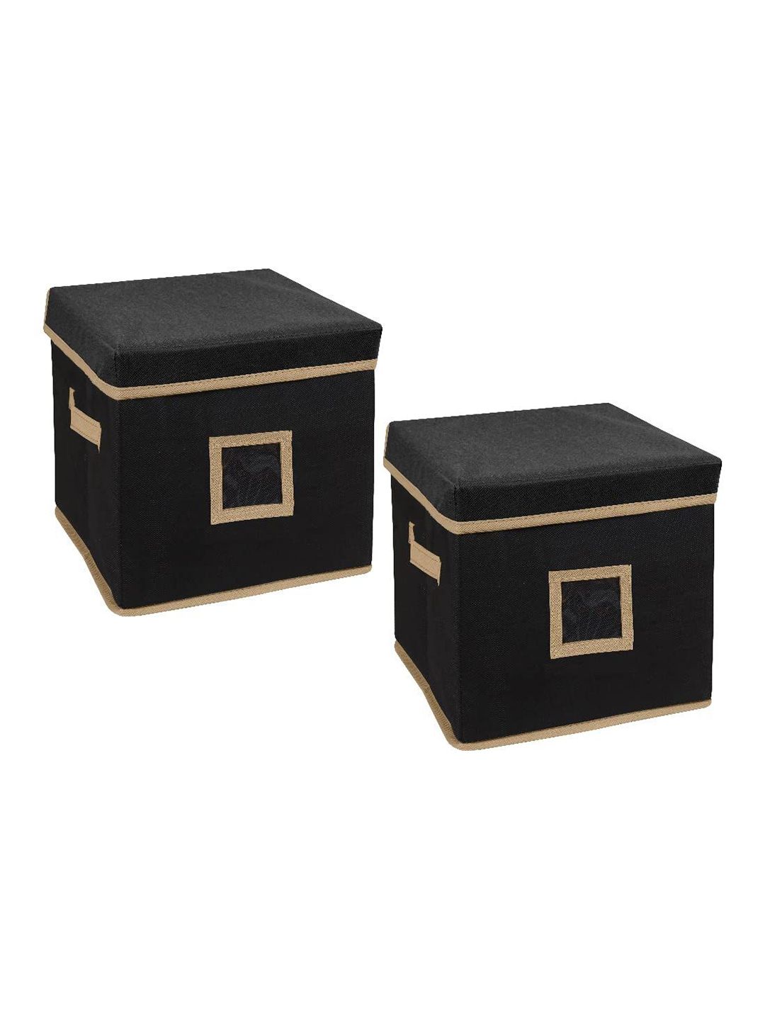 prettykrafts Black & Beige 2 Pieces Reusable Multi-Utility Organisers With Lid-picture-44
