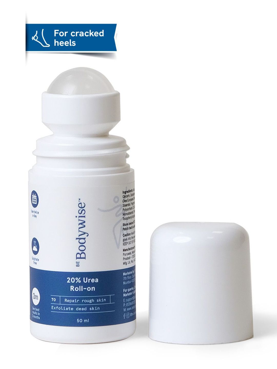 Be Bodywise 20% Urea Roll On For Cracked Heels- 50 ml-image-5