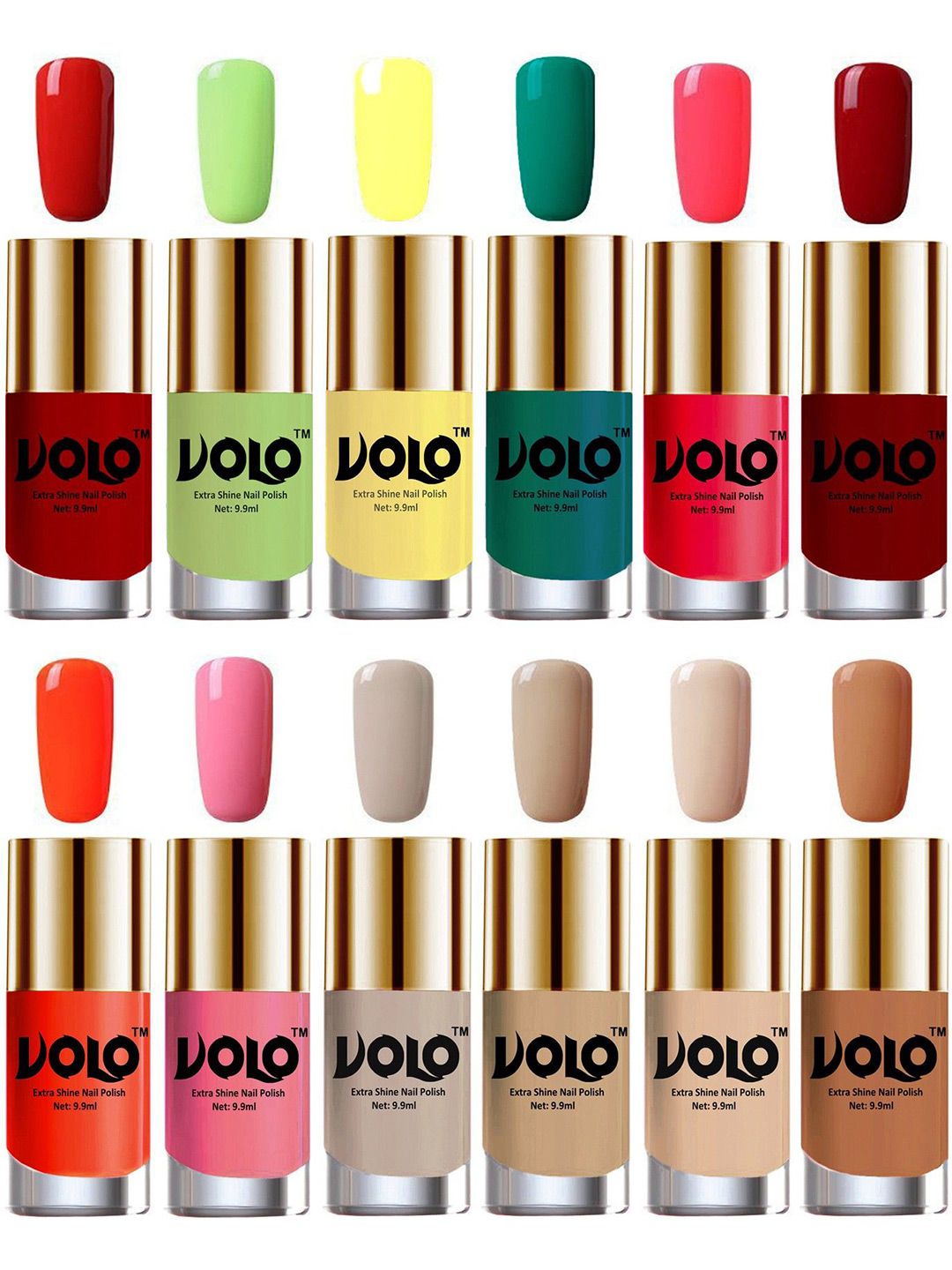 VOLO Set of 12 Luxury Super Shine Vibrant Shades Nail Polish-9ml Each-Combo No-305-picture-22