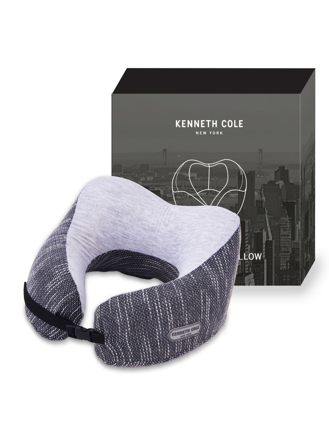Kenneth Cole Grey Cotton Filled Cotton Lightweight Travel Pillow-picture-37
