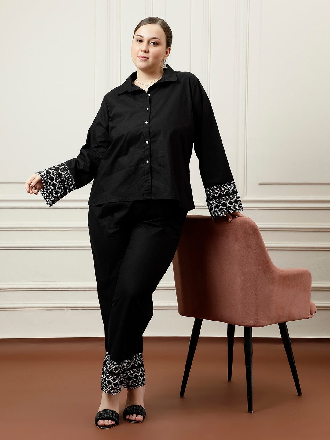 Athena Ample Lace Pure Cotton  Shirt With Trouser Co -Ords-picture-30