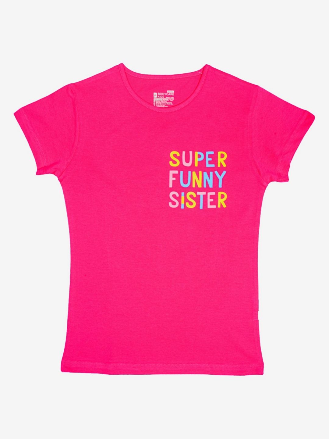 Bodycare Girls Typography Printed Round Neck Cotton T-shirt-picture-58