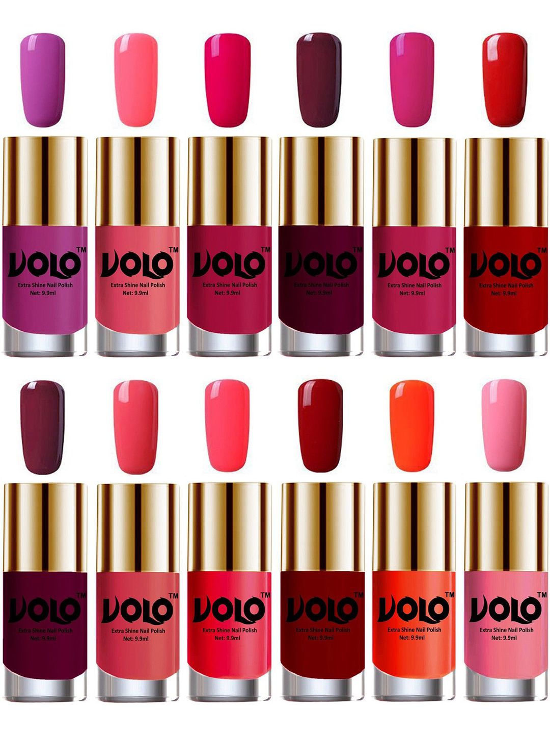 VOLO Set Of 12 Luxury Super Shine Nail Polish - 9.9 ml Each-Combo-No-45-picture-10