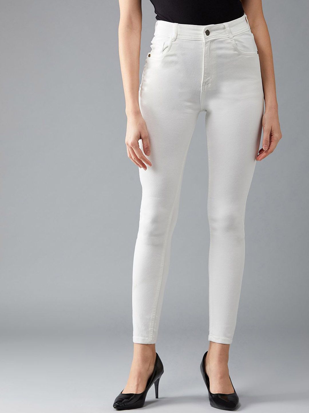 DOLCE CRUDO Women Skinny Fit High-Rise Stretchable Jeans-picture-24