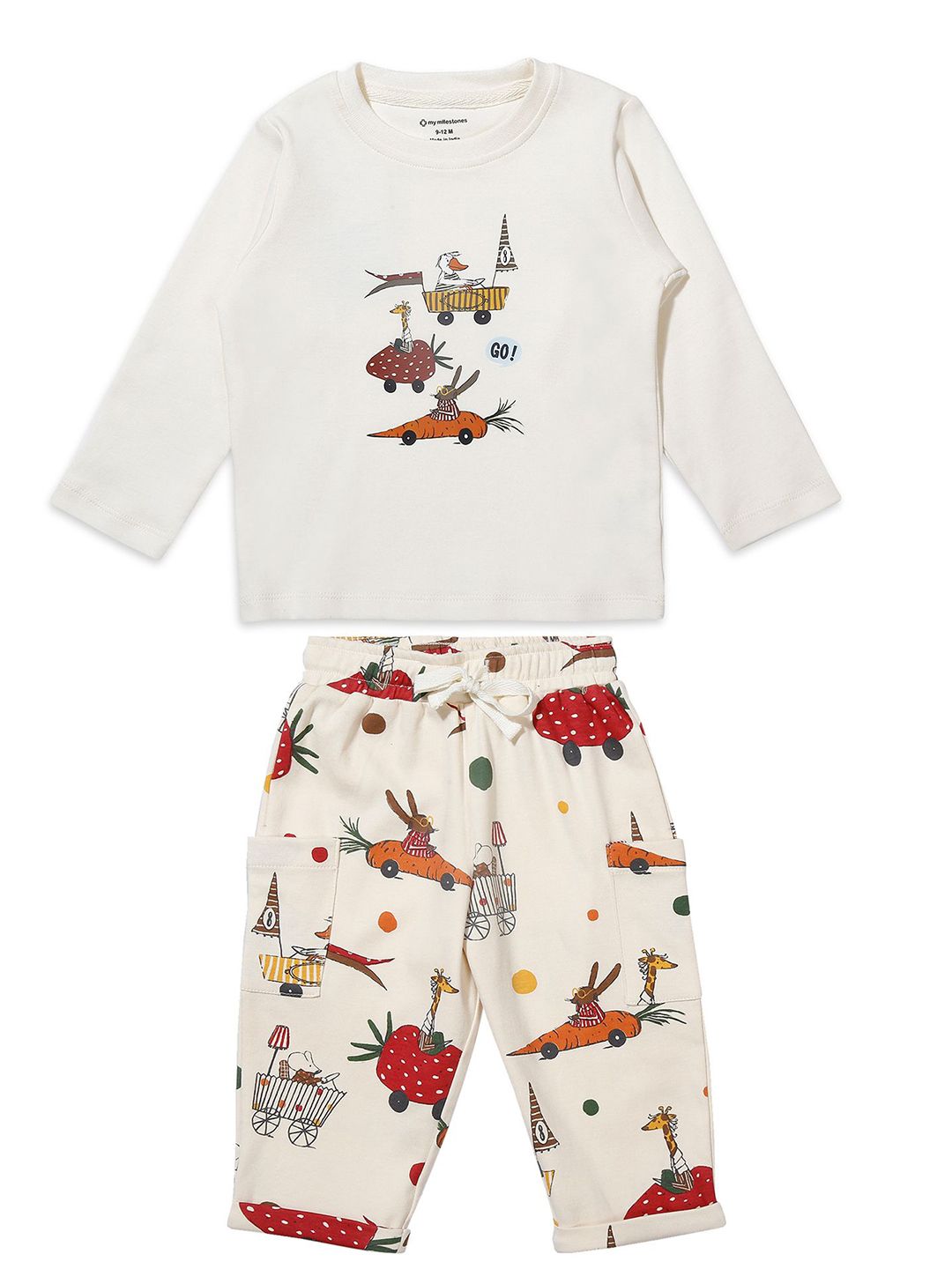 My Milestones Boys Printed Round Neck Long Sleeves pure Cotton T-shirt & Joggers-picture-38