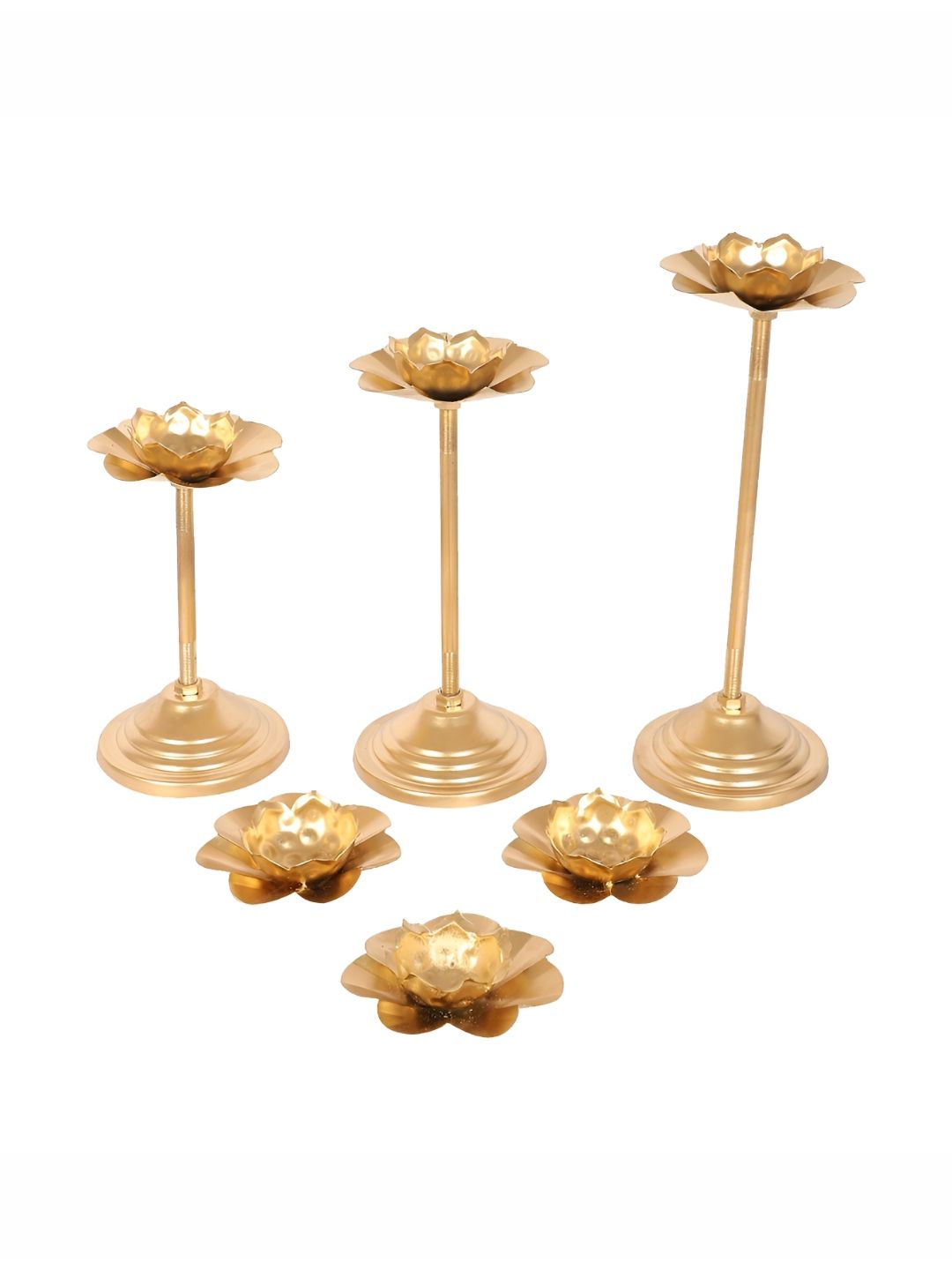 Amaya Decors 6-Pcs Gold Metal Detachable Diyas-picture-38