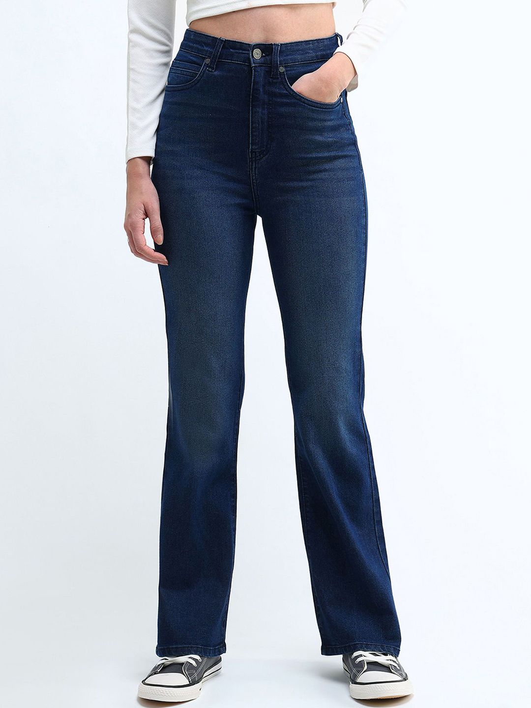 Flying Machine Women Bootcut High-Rise Light Fade Stretchable Jeans-picture-24