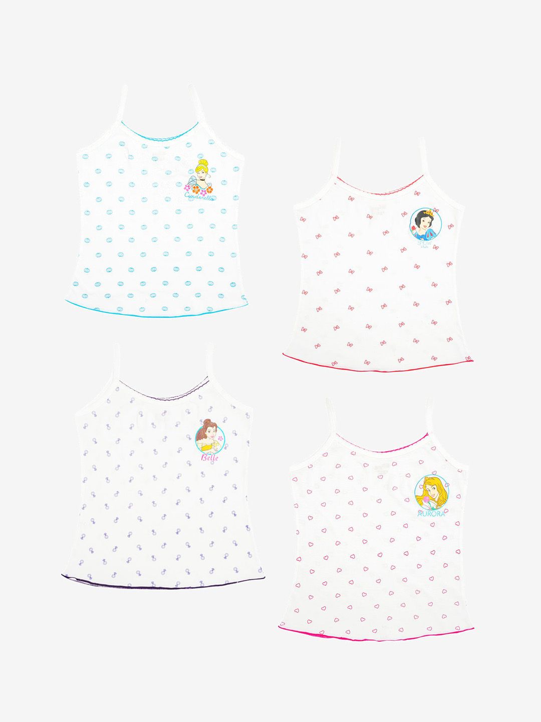 Bodycare Girls Pack Of 4 Printed Assorted Basic Innerwear Vests-picture-27