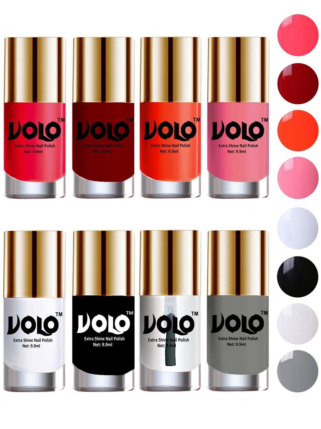 VOLO Set Of 8 High-Shine Long Lasting Nail Polish-  9.9ml Each-9-9-7-8-9-8-6-8-picture-22