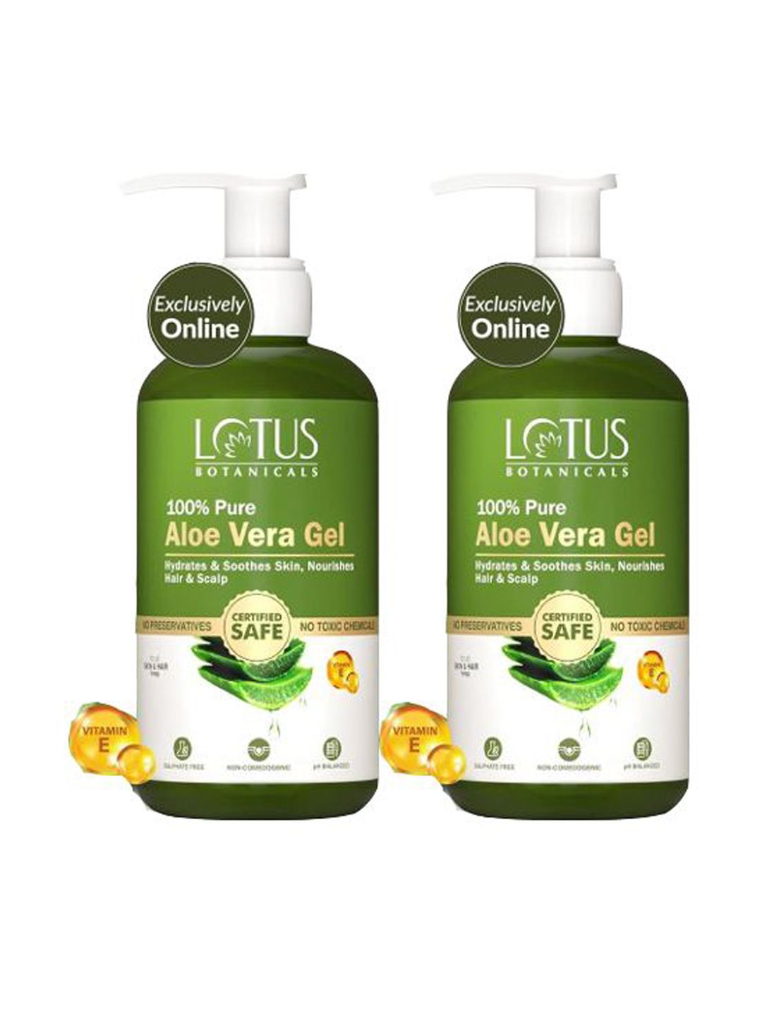 Lotus Botanicals Set Of 2 Soothing Gel With Pure Aloe Vera Gel & Vitamin E - 200 ml Each-image-27