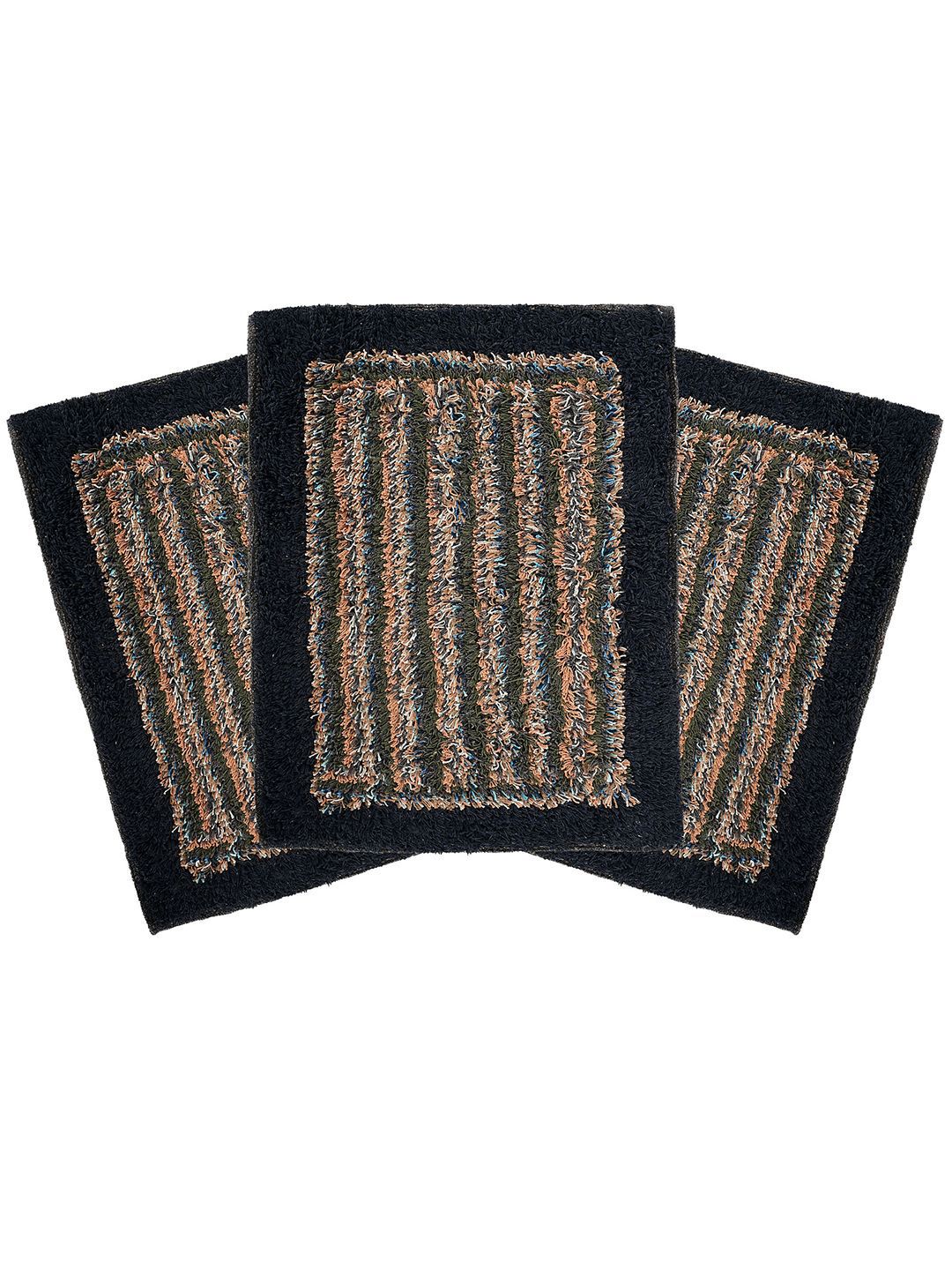 Kuber Industries Blue & Orange 3 Pieces Striped Printed Anti Skid Door Mats-image-20