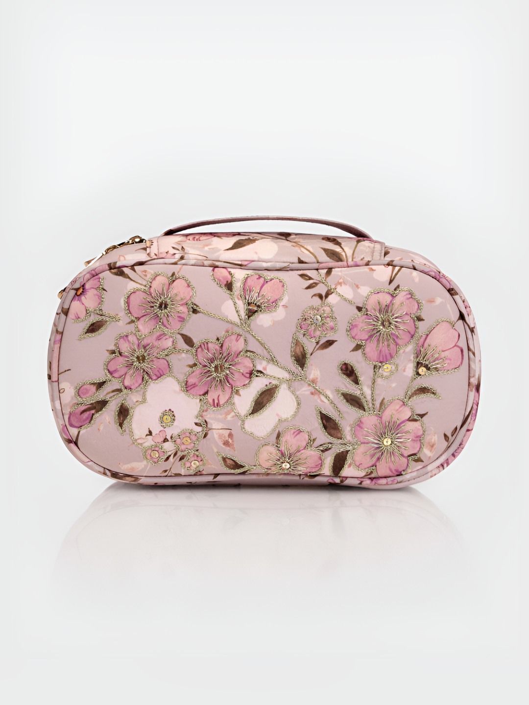 D'oro Pink & Beige Printed Makeup Organiser-image-29