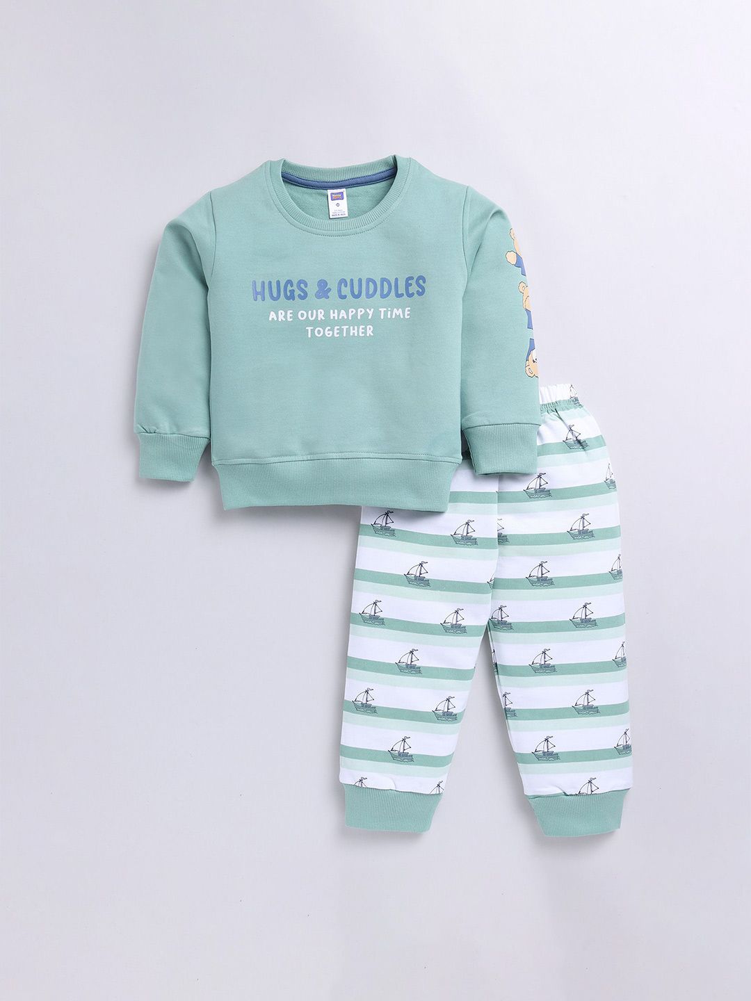 Nottie Planet Boys Printed Round Neck Sweatshirt With Joggers-picture-51