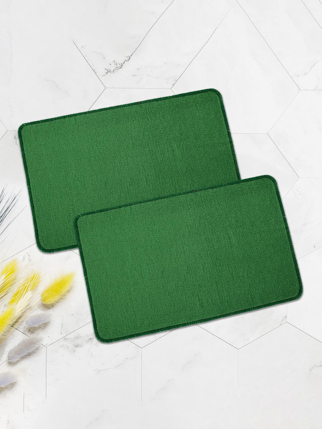 Kuber Industries Green 2 Pieces Microfiber Anti Skid Door Mats-picture-17
