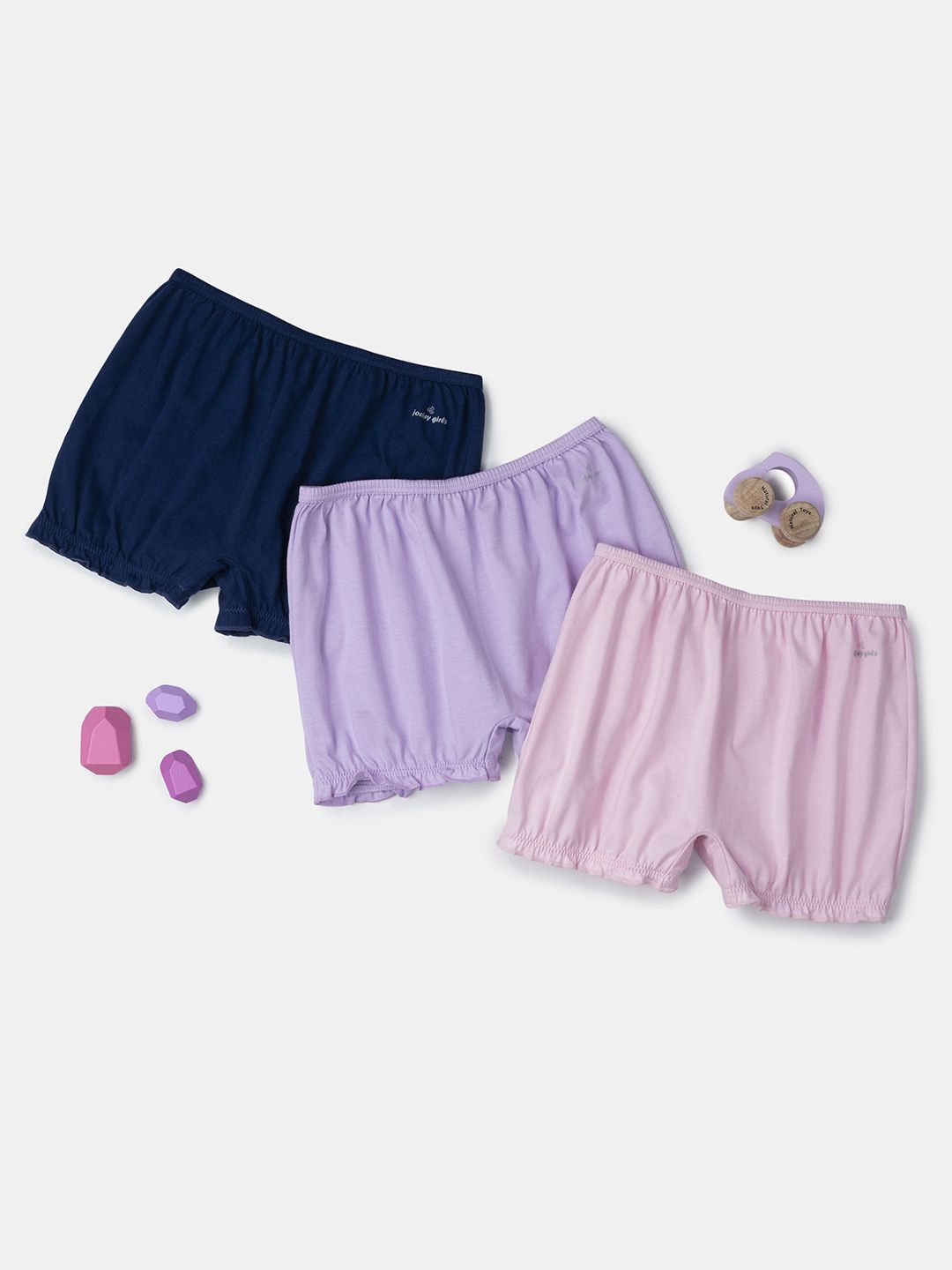 Jockey Girls Pack Of 3 Pure Cotton Boxer Style Briefs SG06-0305-FTBDL