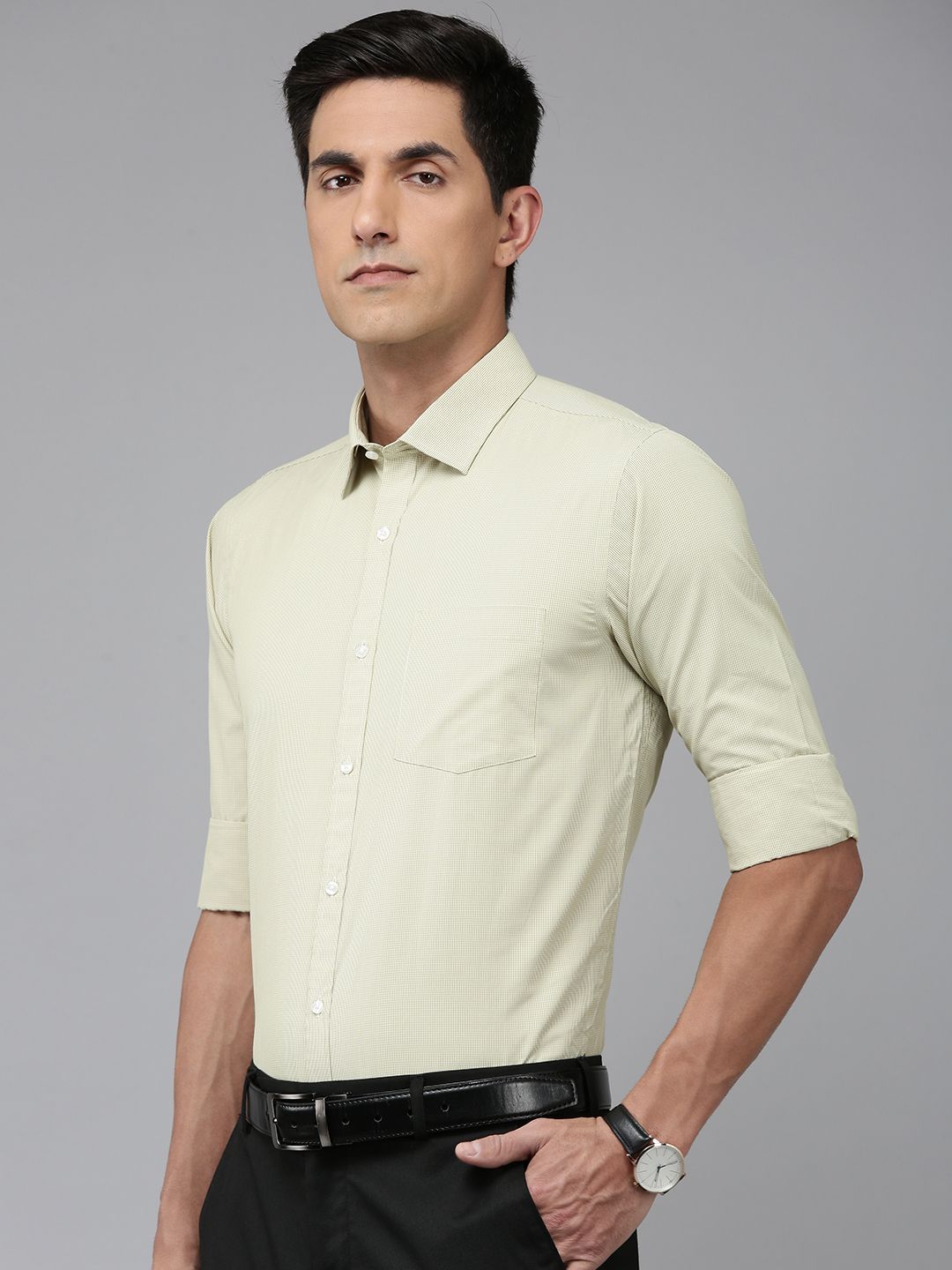 Park Avenue Self Design Slim Fit Formal Shirt-picture-49