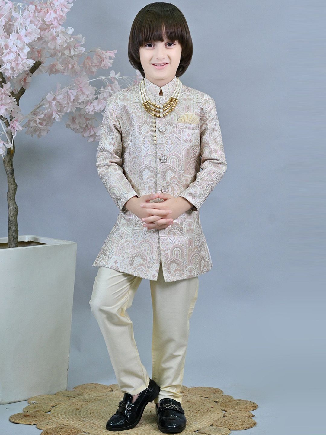 ahhaaaa Boys Embroidered Sherwani Set-picture-21