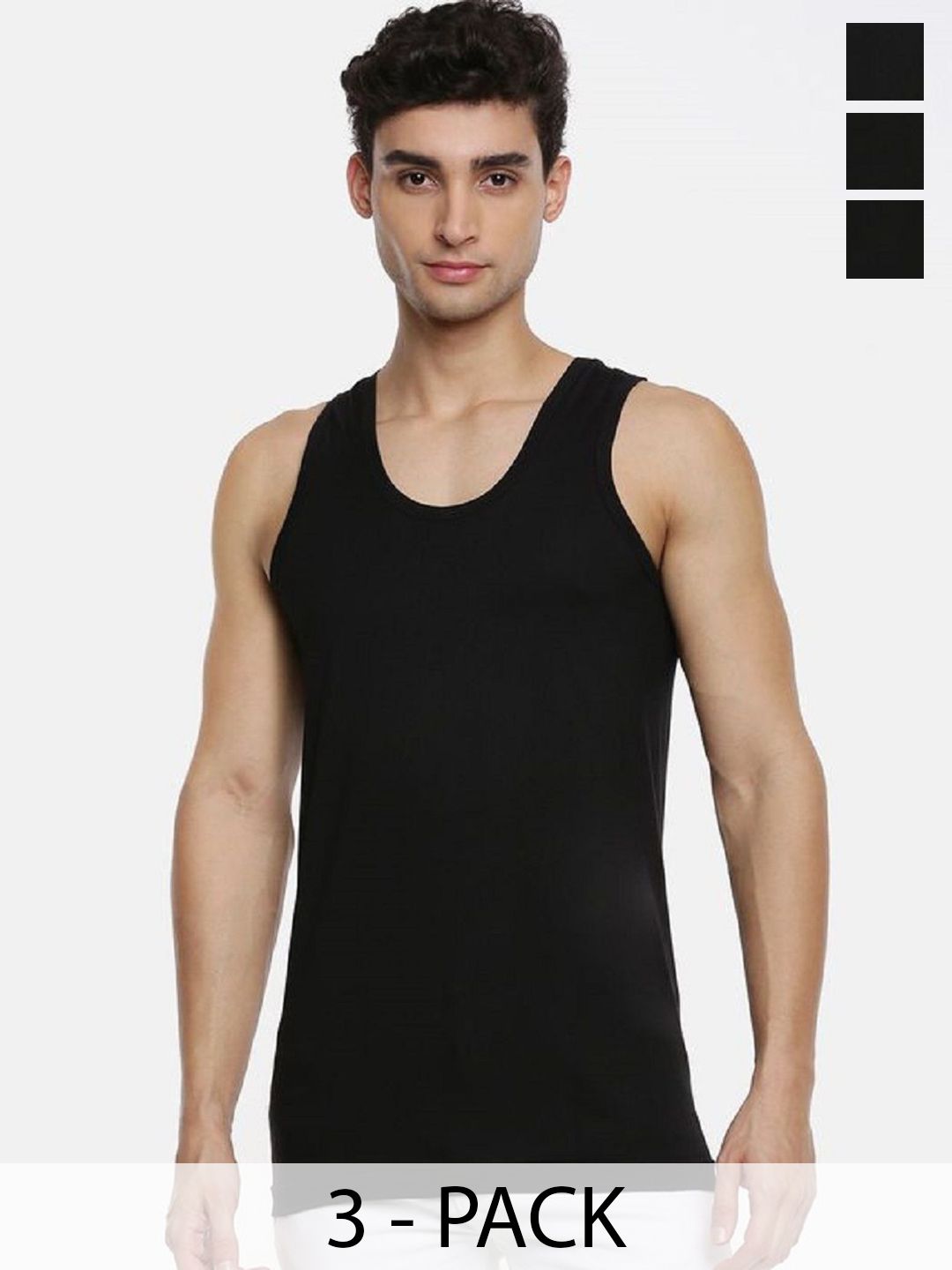 Ramraj Pack Of 3 Cotton Basic Vests R1SukraRNBLK3P-picture-31