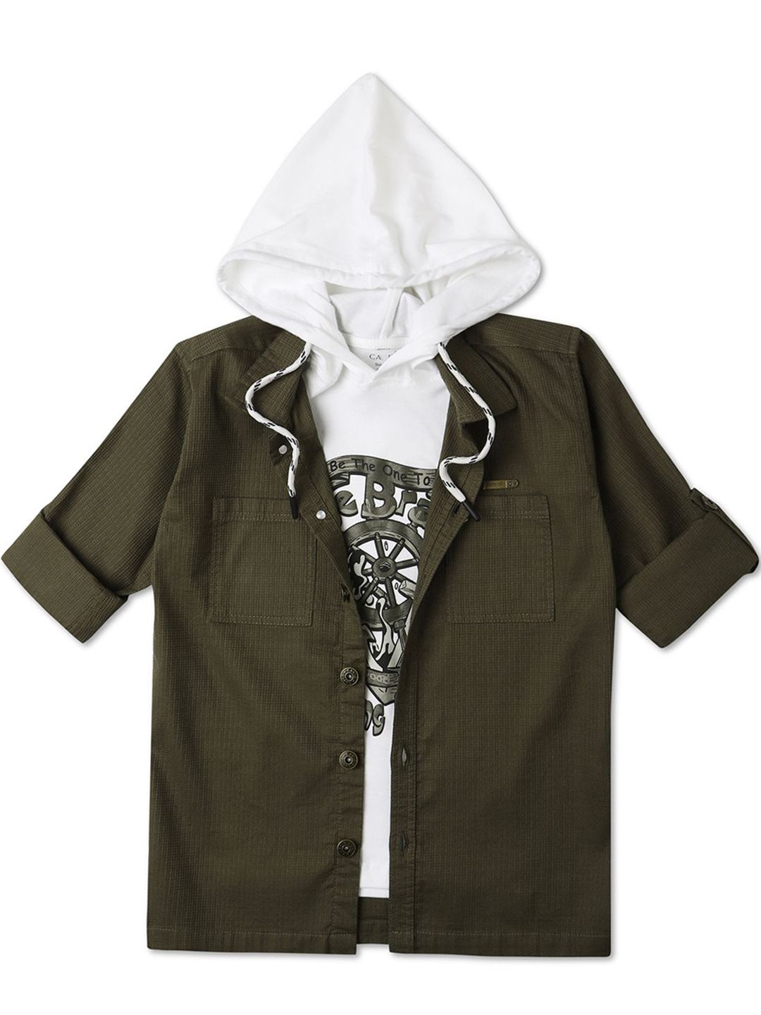 CAVIO Boys Comfort Graphic Printed Pure Cotton Casual Shirt Comes With T-shirt-picture-39