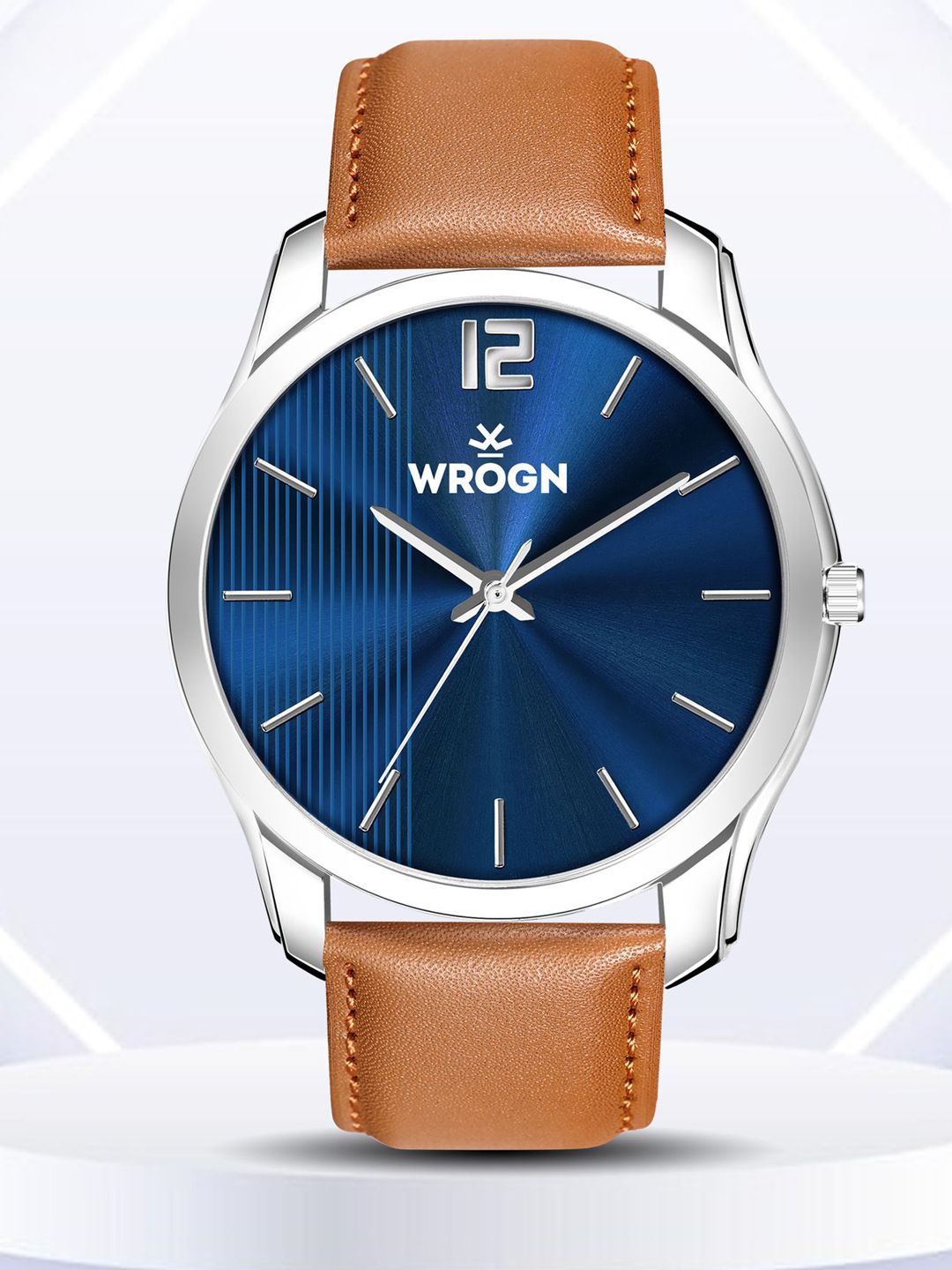 WROGN Men Brass Dial & Leather Straps Analogue Watch WR-6606-Blue-picture-11