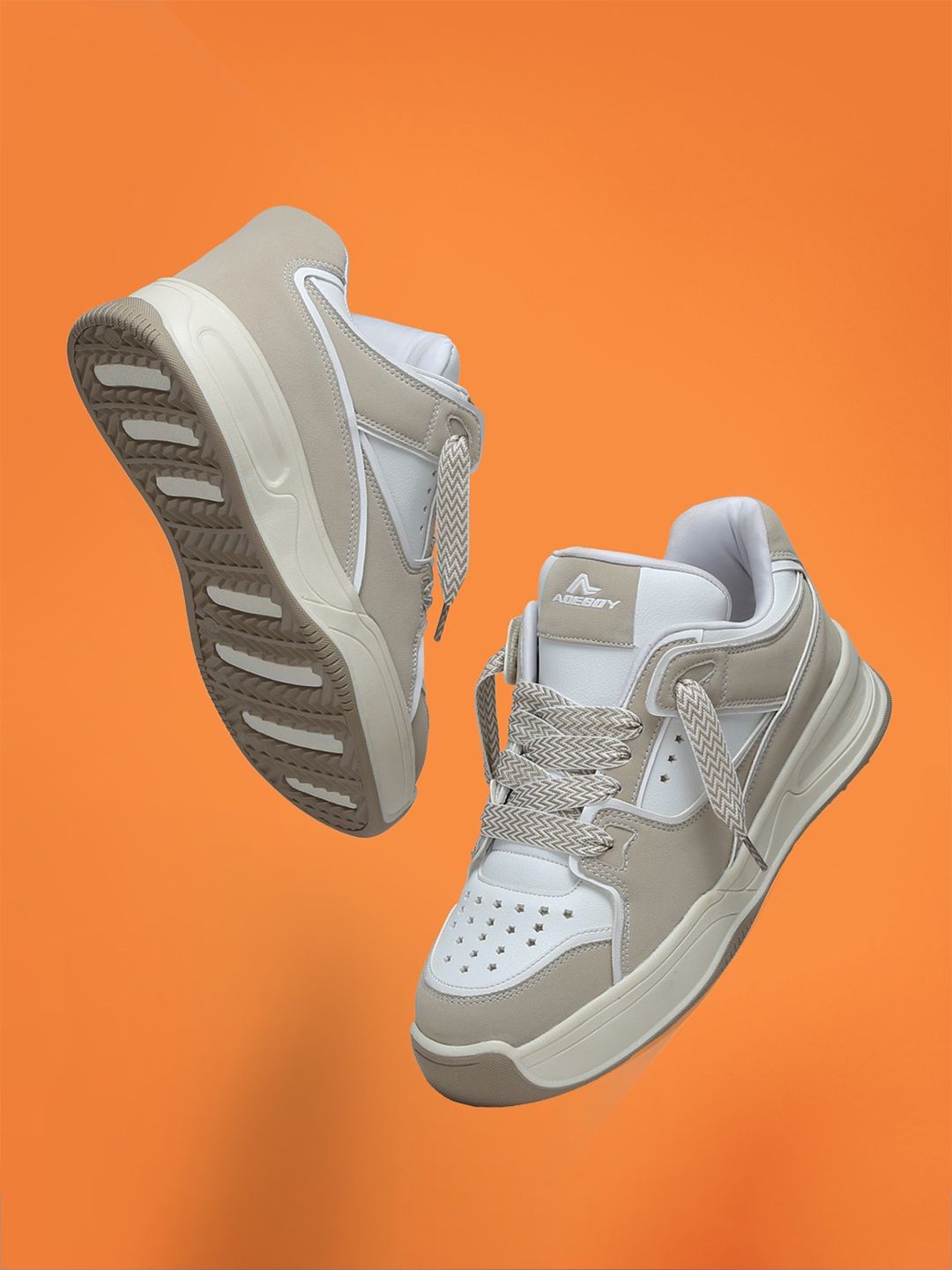 adeboy Men PU  Round Toe Lace-Up Sneakers-picture-12