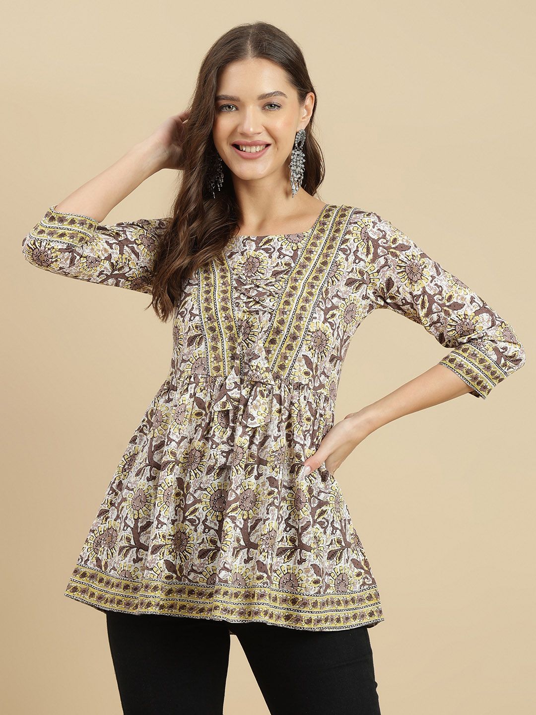 KALINI Women Floral Printed Round Neck Cotton Top-picture-17