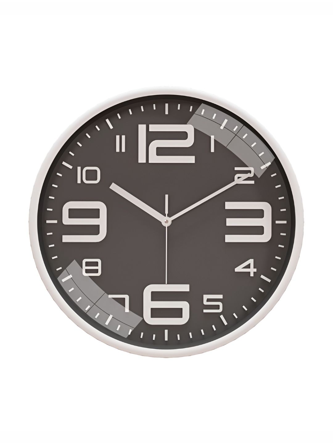 Aura White & Brown Printed Contemporary Wall Clock