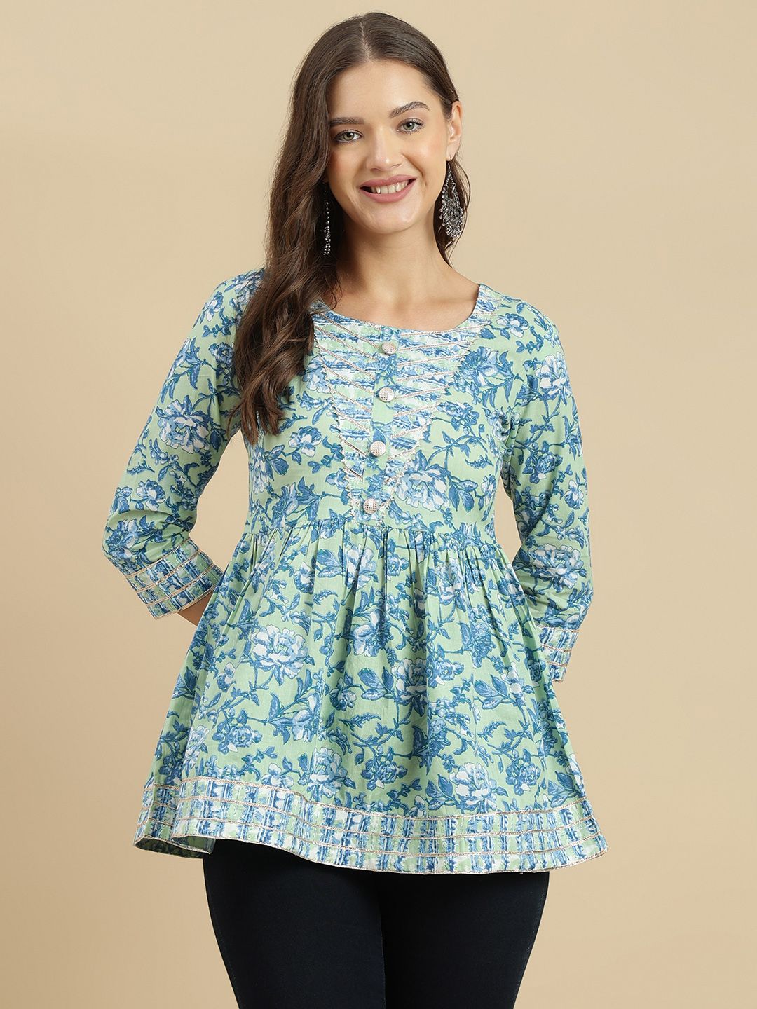 JANAKDULARI CREATION Women Floral Printed Round Neck Cotton Top-picture-20