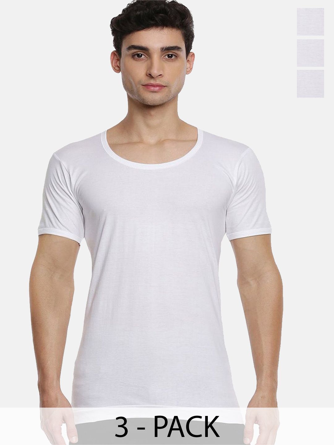 Ramraj Pack Of 3 Cotton Basic Innerwear Vests-image-33