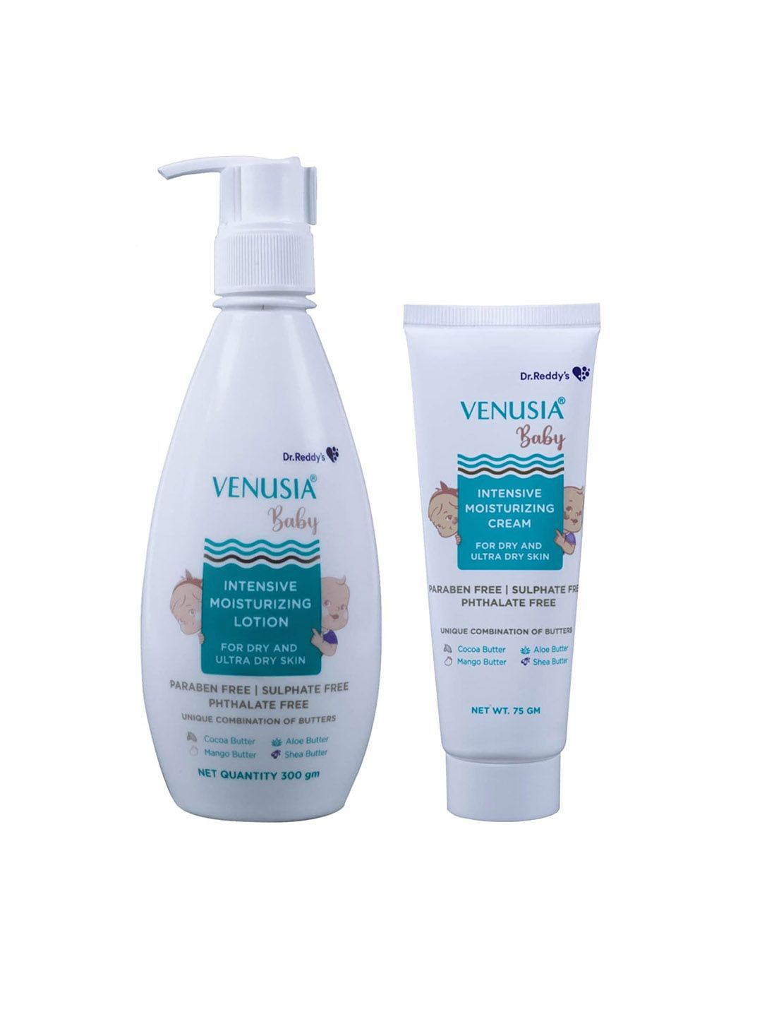 Venusia DrReddy's Baby Intensive Moisturizing Lotion-300 ml & Moisturizing Cream-75g-image-4