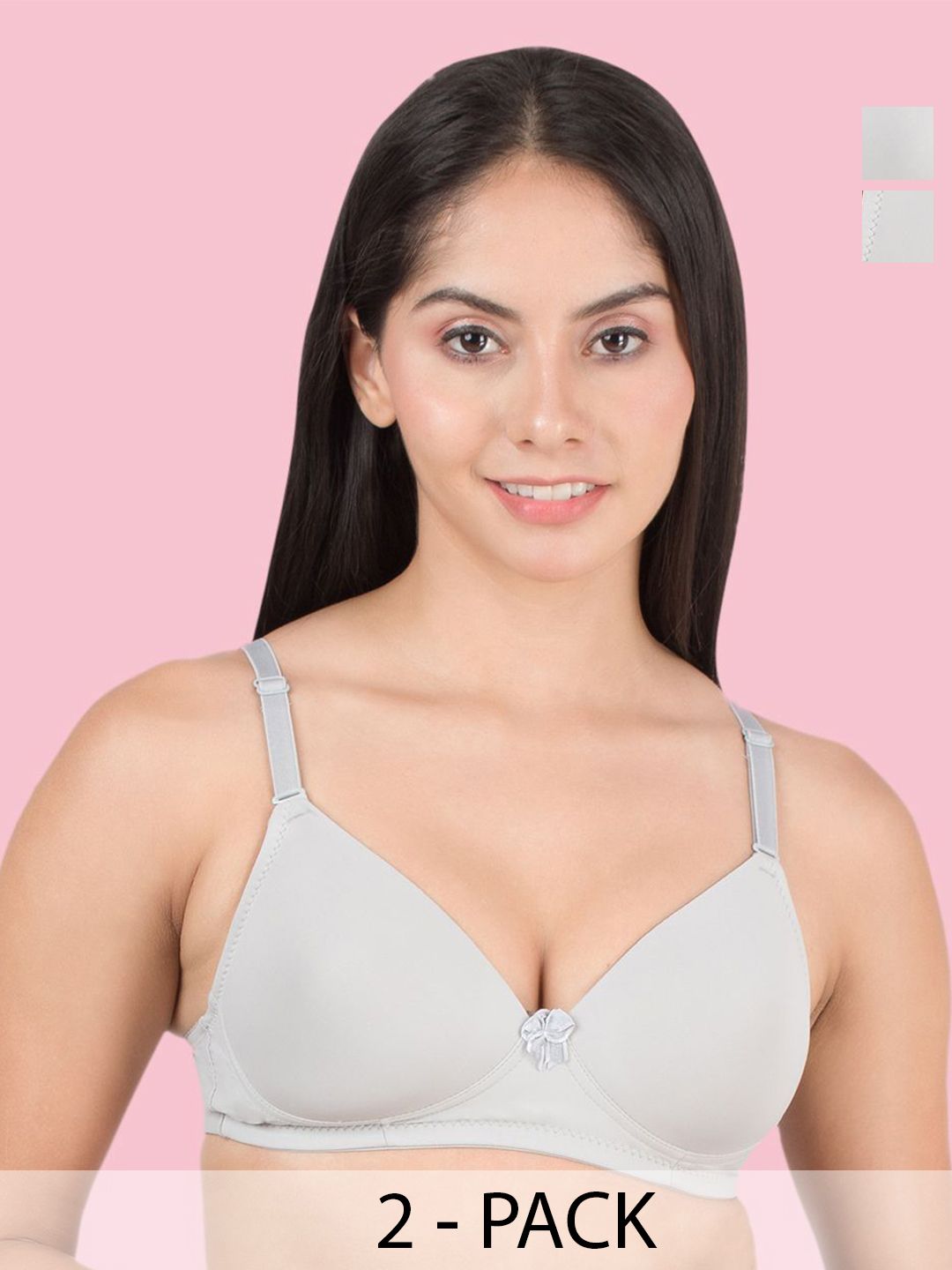 DressBerry Pack of 2 Full Coverage Lightly Padded Bra