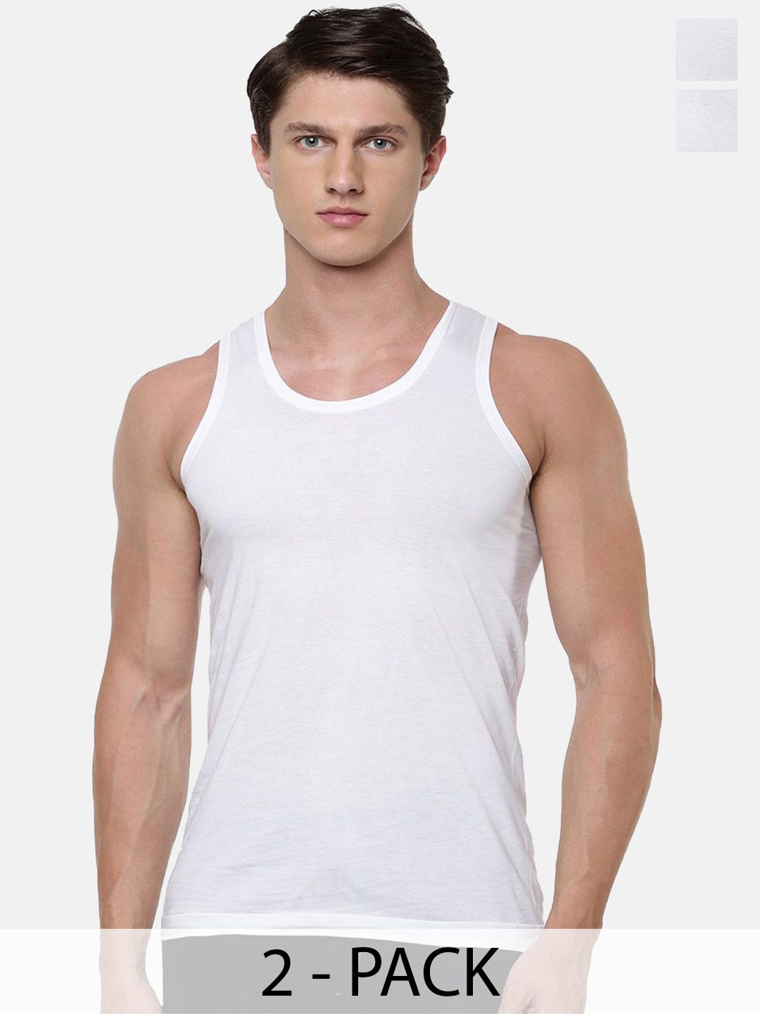 Ramraj Men Pack Of 2 Sleeveless Cotton Basic Innerwear Vests-picture-28