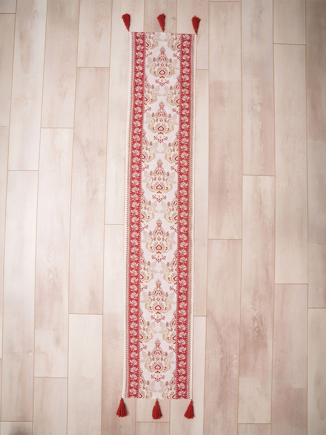 BLANC9 Red & White Printed Pure Cotton Table Runner-image-27
