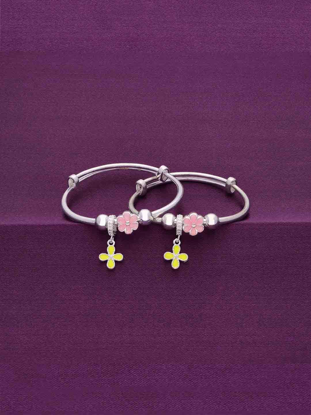 KAI JEWEL Unisex Kids 2 Sterling Silver Rhodium-Plated Kada Bracelet-image-46