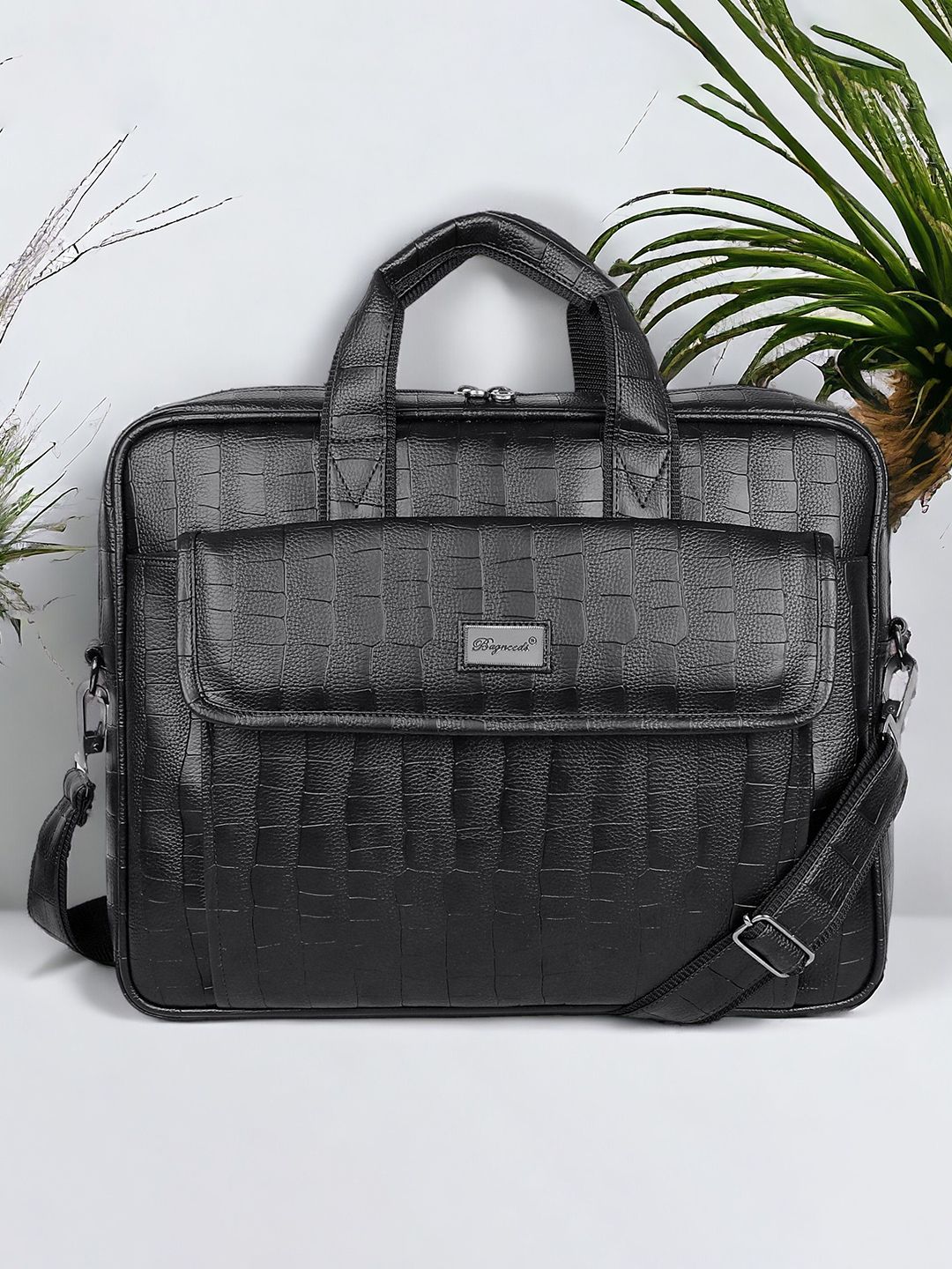 bagneeds Unisex Textured PU Laptop Bag-picture-30