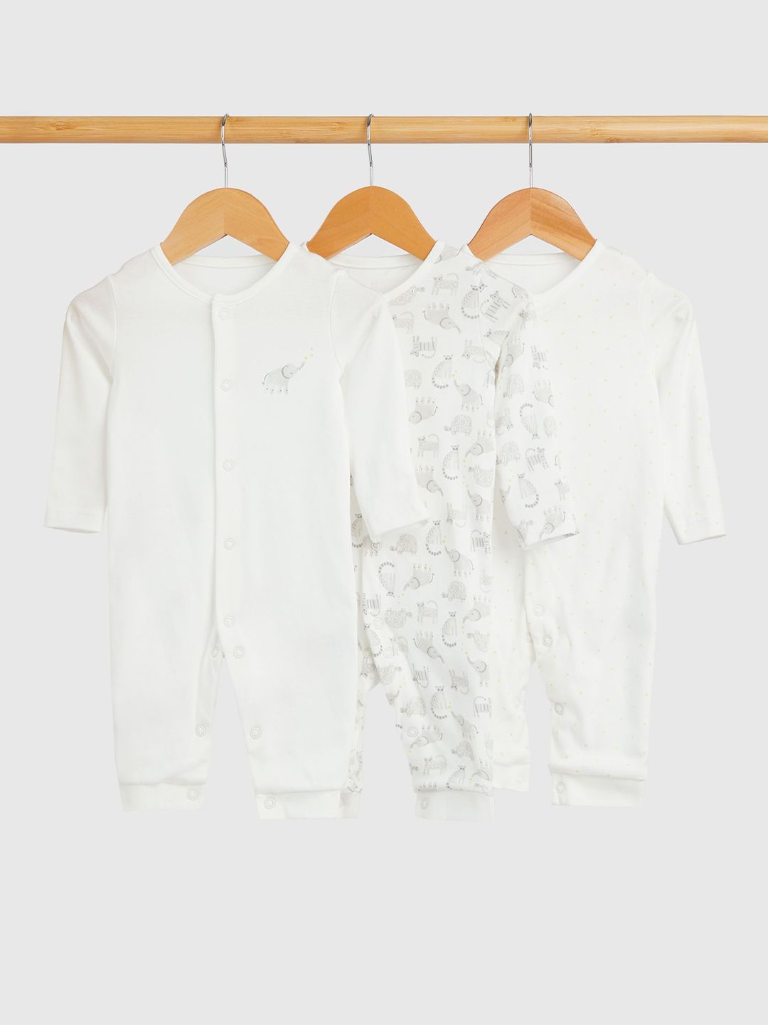 mothercare Kids Pack of 3 Printed Sleepsuit-picture-58