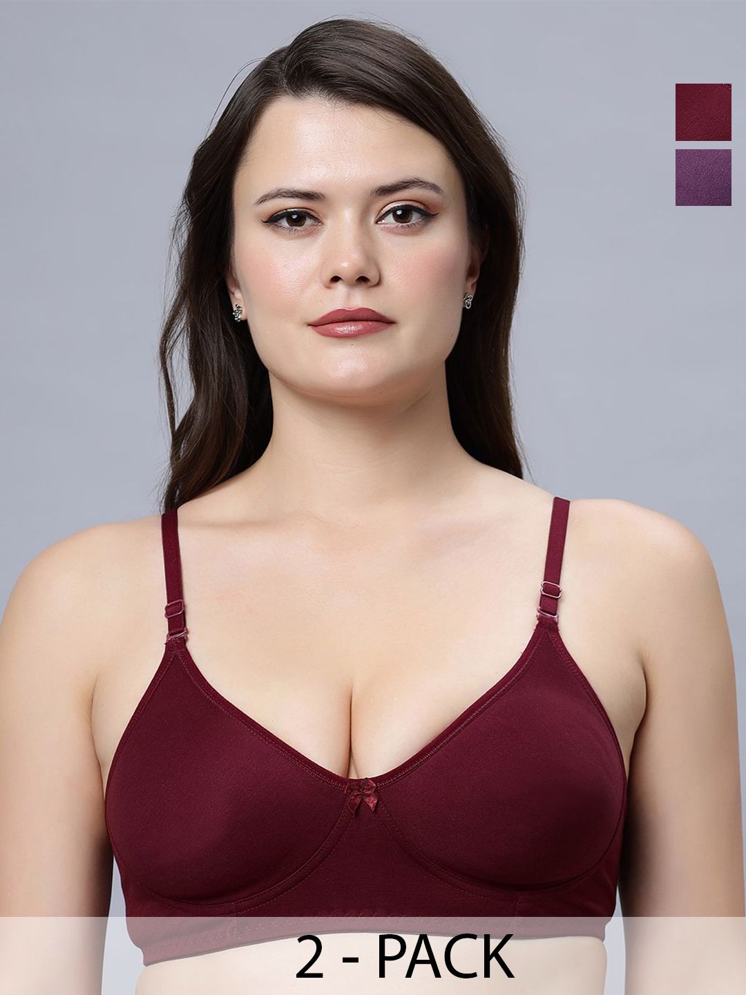 In Care Pack Of 2 Full Coverage Non Padded Cotton T-Shirt Bra